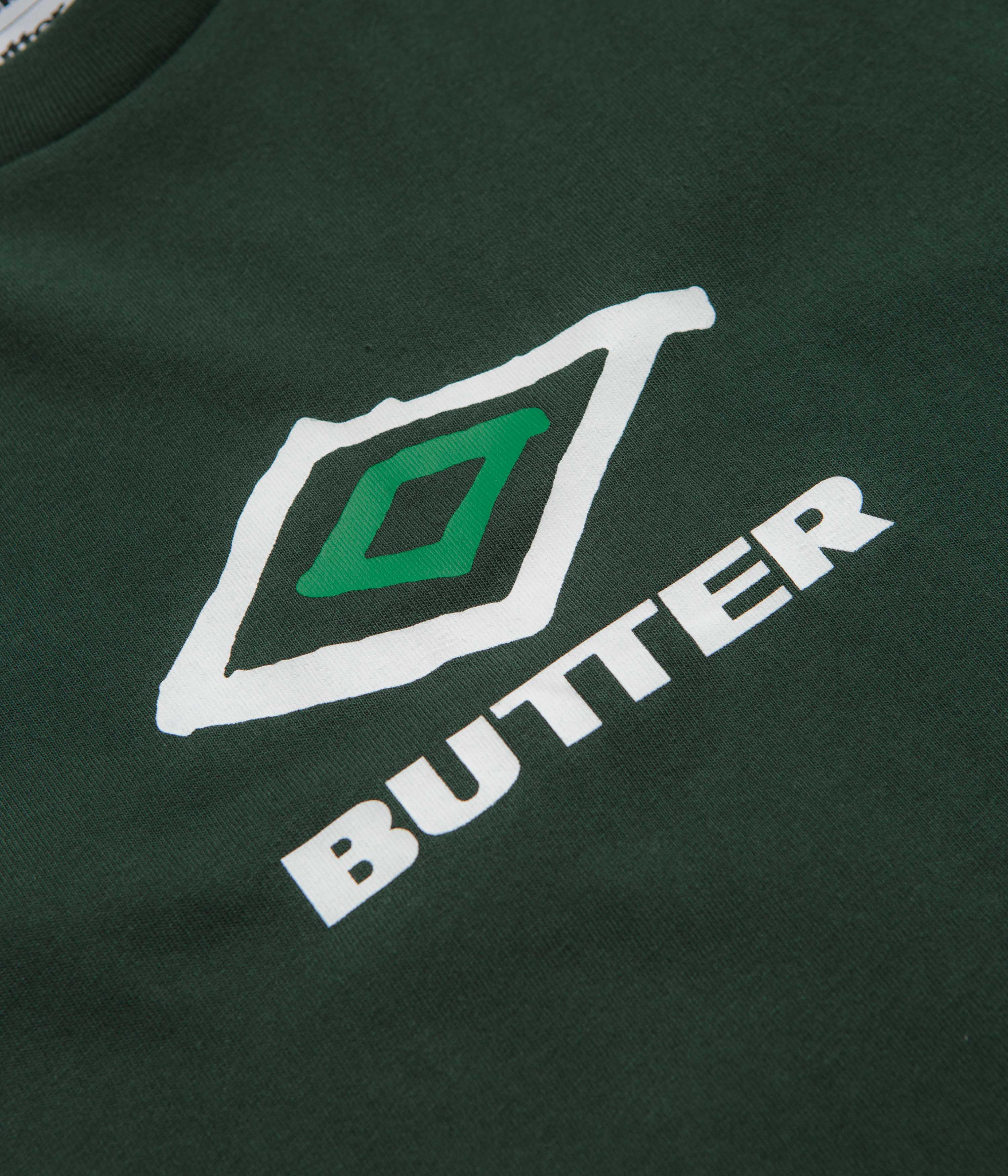 Butter Goods x Umbro Ball T-Shirt - Dark Forest Green Cotton Tee for Men | Streetwear & Casual Wear | Perfect for Skateboarding, Gym & Everyday Outfits