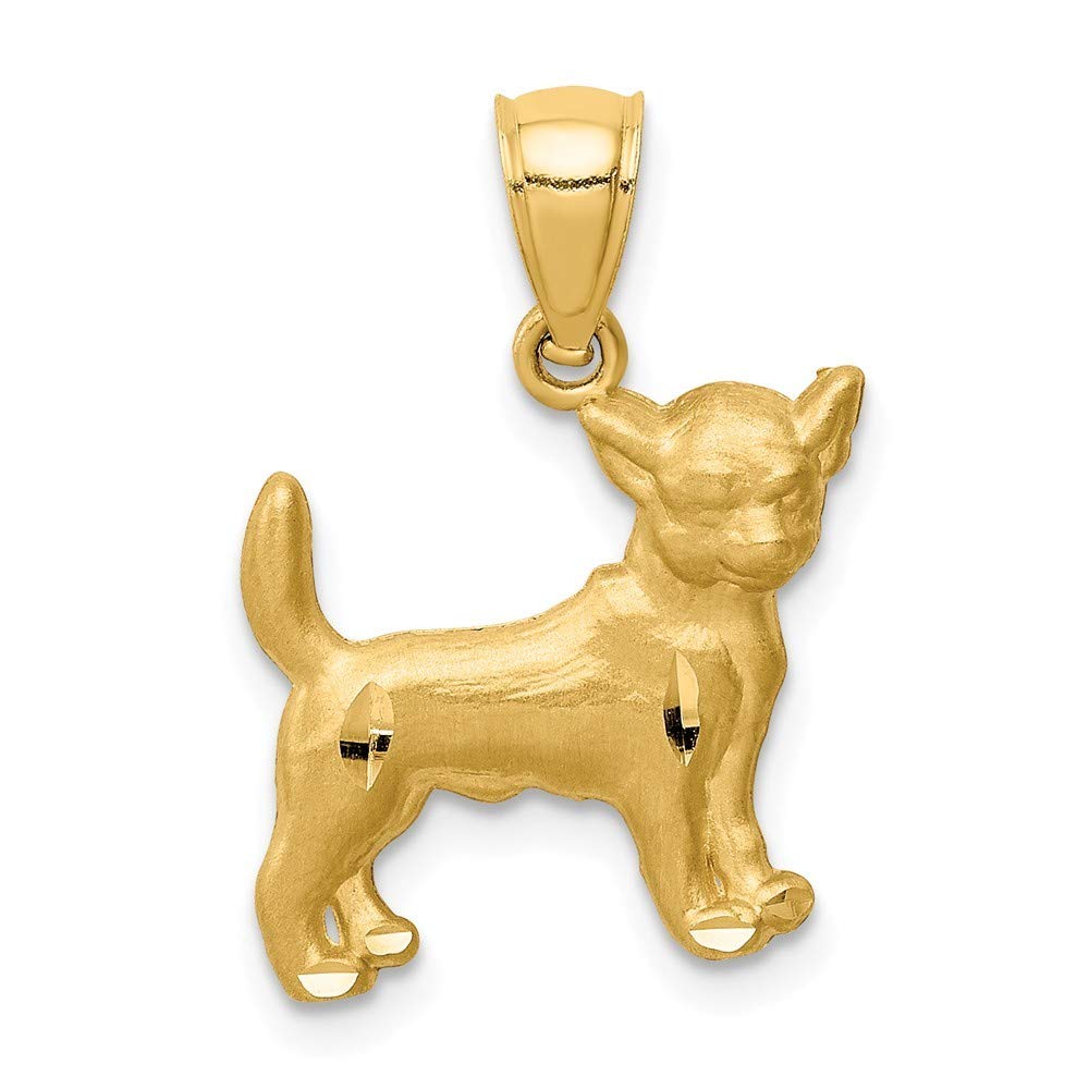 14K Gold Engravable Chihuahua Pendant Necklace for Women - Personalized Dog Lover Gift for Birthdays, Anniversaries & Special Occasions