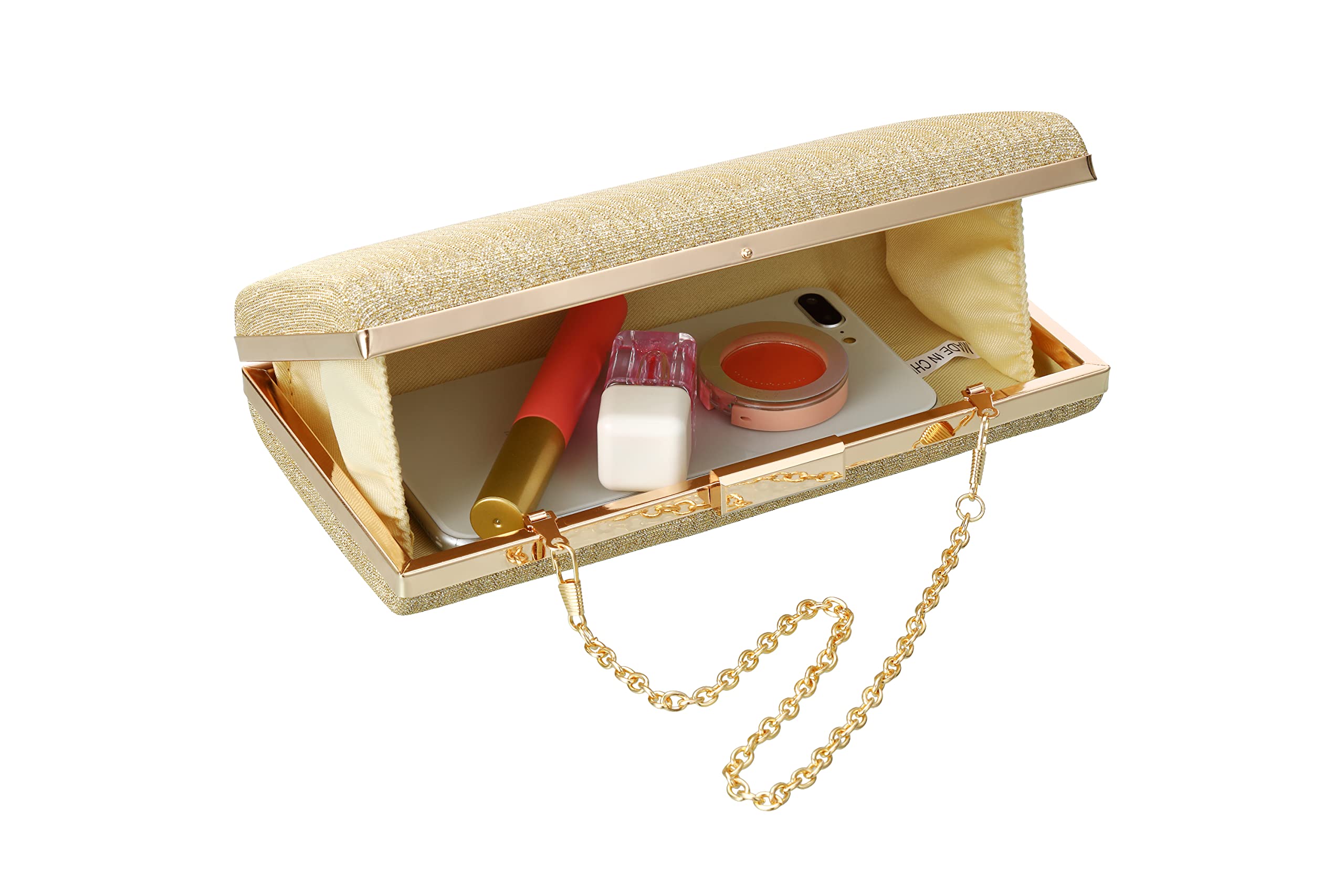 Elegant Gold Clutch Purse for Women - Classic Evening Handbag for Wedding, Party, Prom & Bridal Events | Perfect Shoulder Bag for Formal Occasions, Date Nights & Special Celebrations