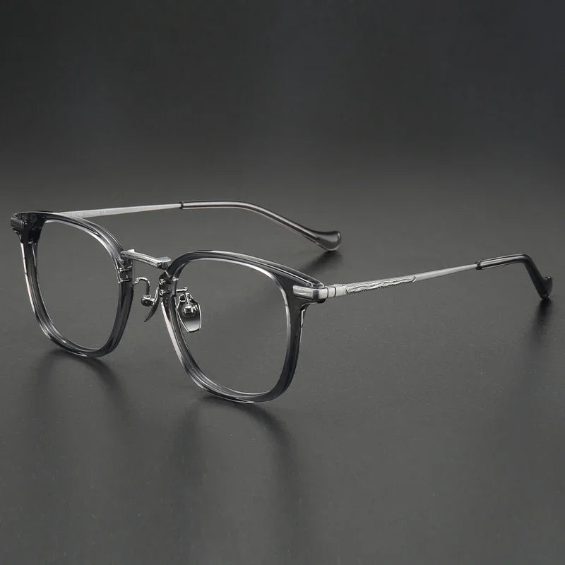 Aror Unisex Full Rim Square Titanium Acetate Eyeglasses Frame 10141 - Lightweight Durable Glasses for Work, Reading & Fashion