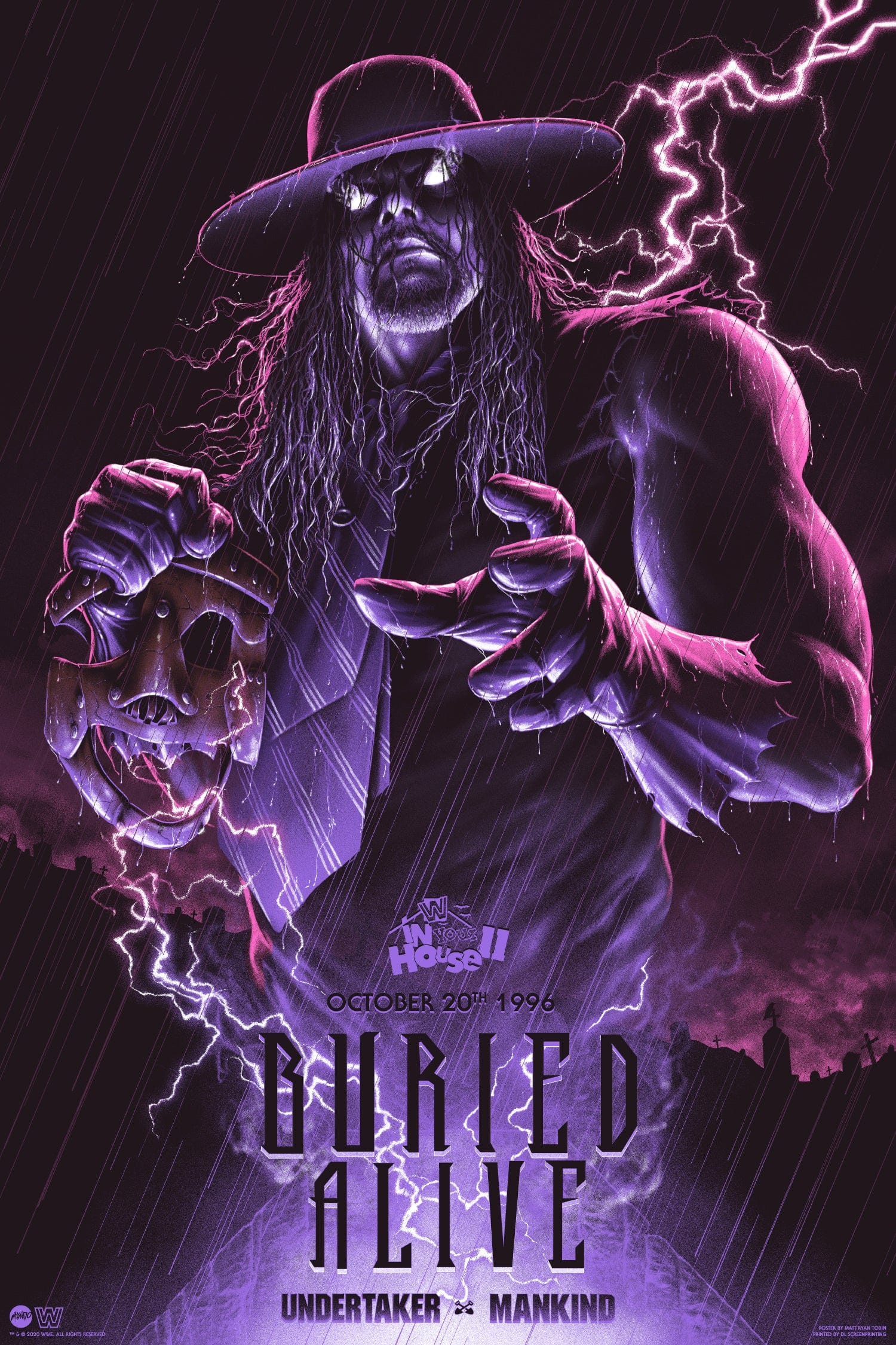 Undertaker vs Mankind WWE Wrestling Poster - Buried Alive Match Variant - Perfect for Wrestling Fans & Man Cave Decor