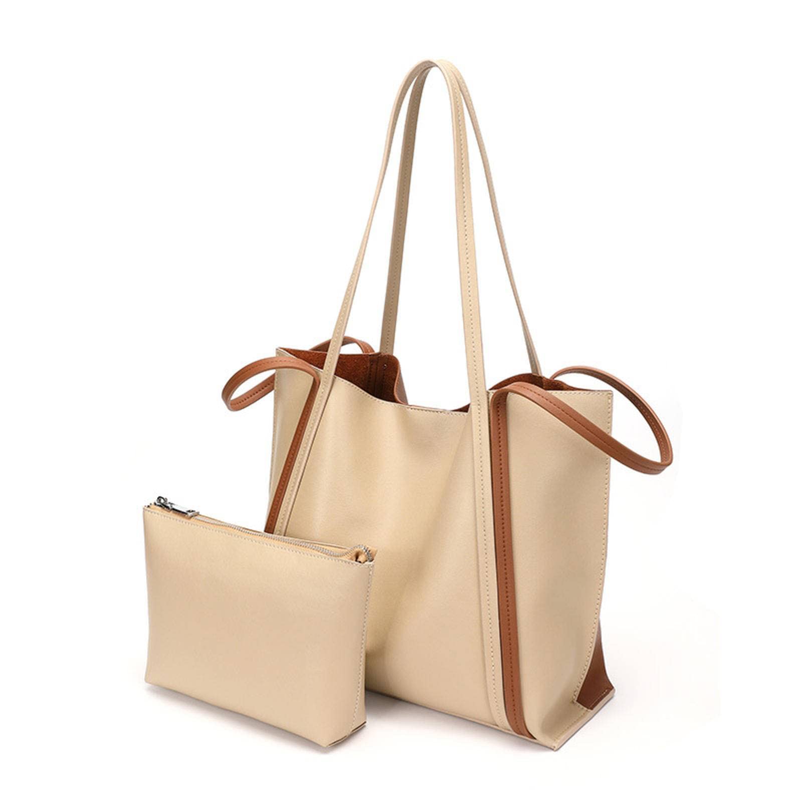Premium Genuine Leather Tote Bag - Large Capacity Double-Sided Colorful Handbag for Women | Perfect for Work, Travel & Shopping