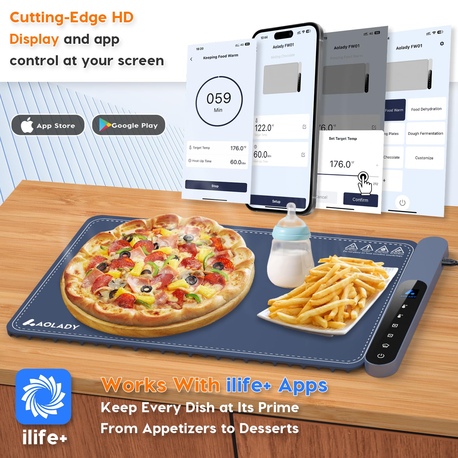 Smart Silicone Heating Mat for Food - Portable Warming Tray with Limitless Temperature Control | Perfect for Parties, Buffets & Kitchen Use | Roll-Up Design for Easy Storage & Travel