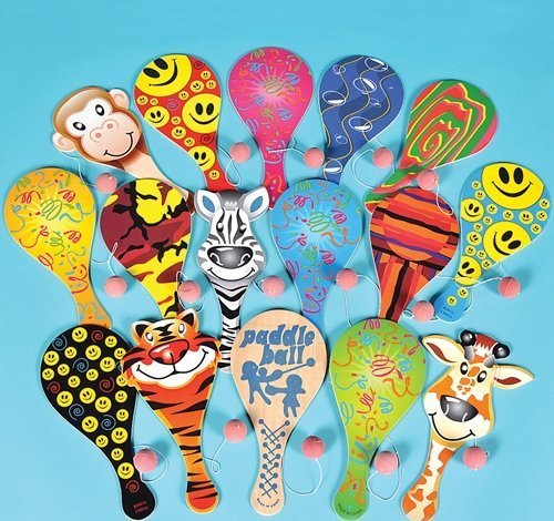9 Inch Paddle Ball Set - Pack of 3 Outdoor Beach Games for Kids & Adults - Perfect for Backyard, Picnic, and Beach Activities