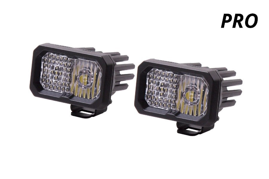 Diode Dynamics Stage Series White Pro Standard LED Lights - High Performance RBL Pair for Off-Road, Truck, and Jeep Lighting Upgrades
