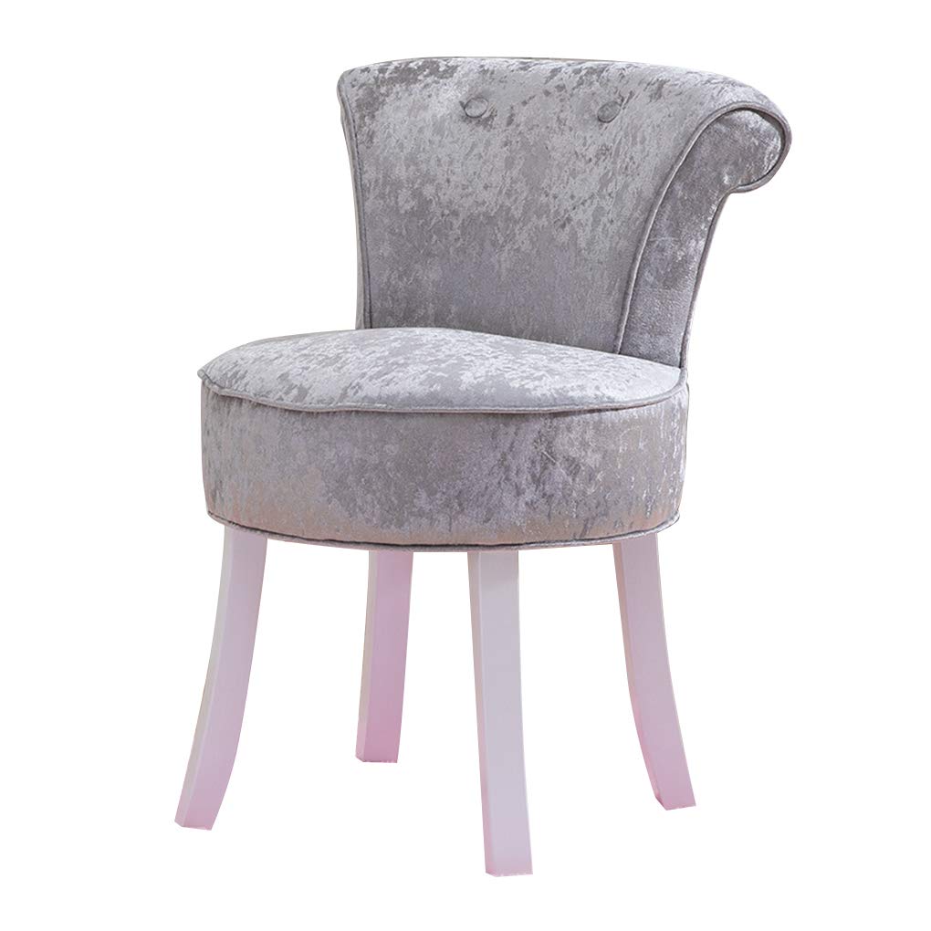 Luxury Velvet Vanity Bench with High Back - Padded Makeup Stool, Baroque Style Dressing Chair & Solid Wood Legs for Bedroom, Boudoir or Dressing Room | Elegant Seating for Makeup, Relaxing & Home Decor