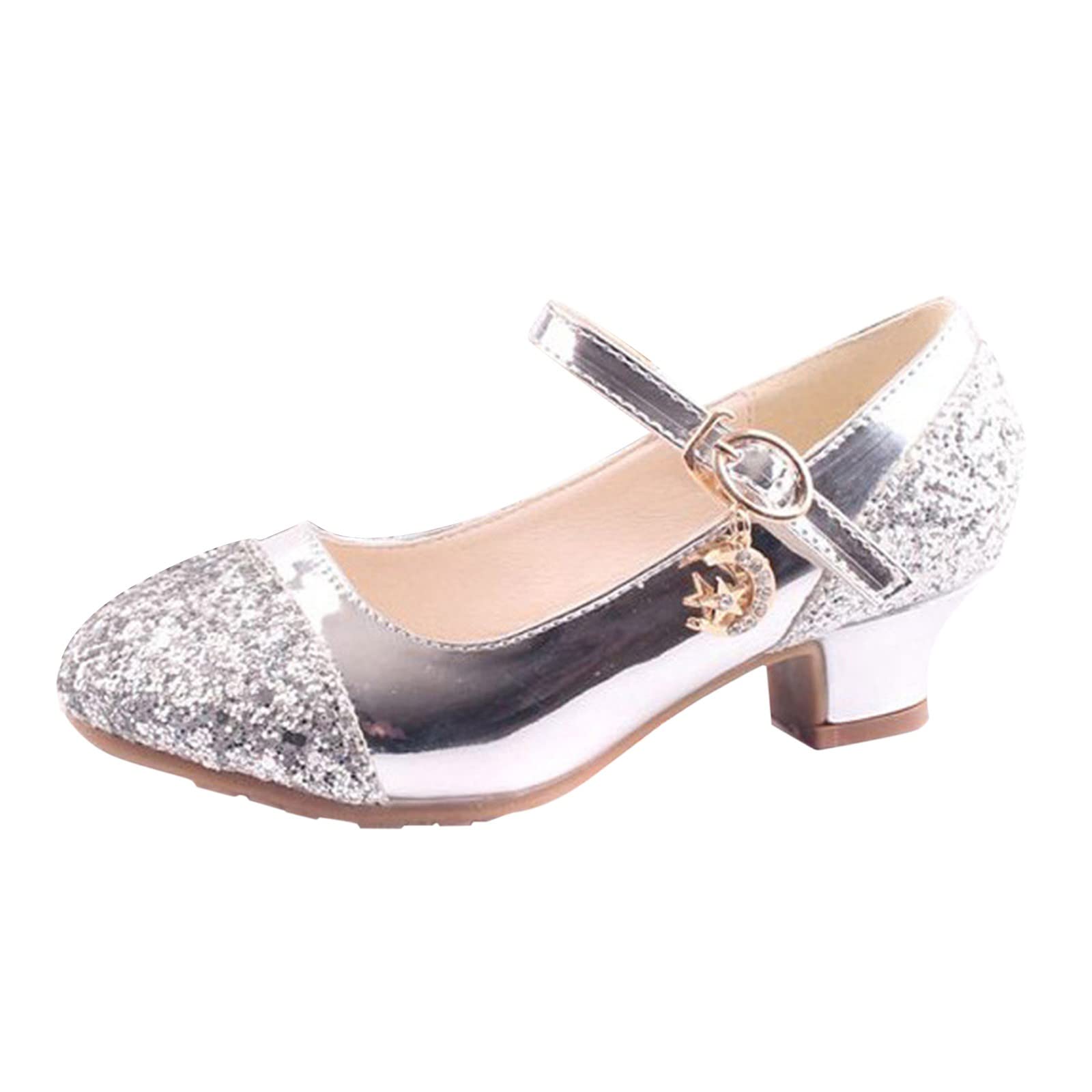 Girls High Heel Dress Shoes Size 11 - Sparkling Crystal Princess Party Shoes for Kids | Perfect for Weddings, Pageants, Dance Performances & Special Occasions