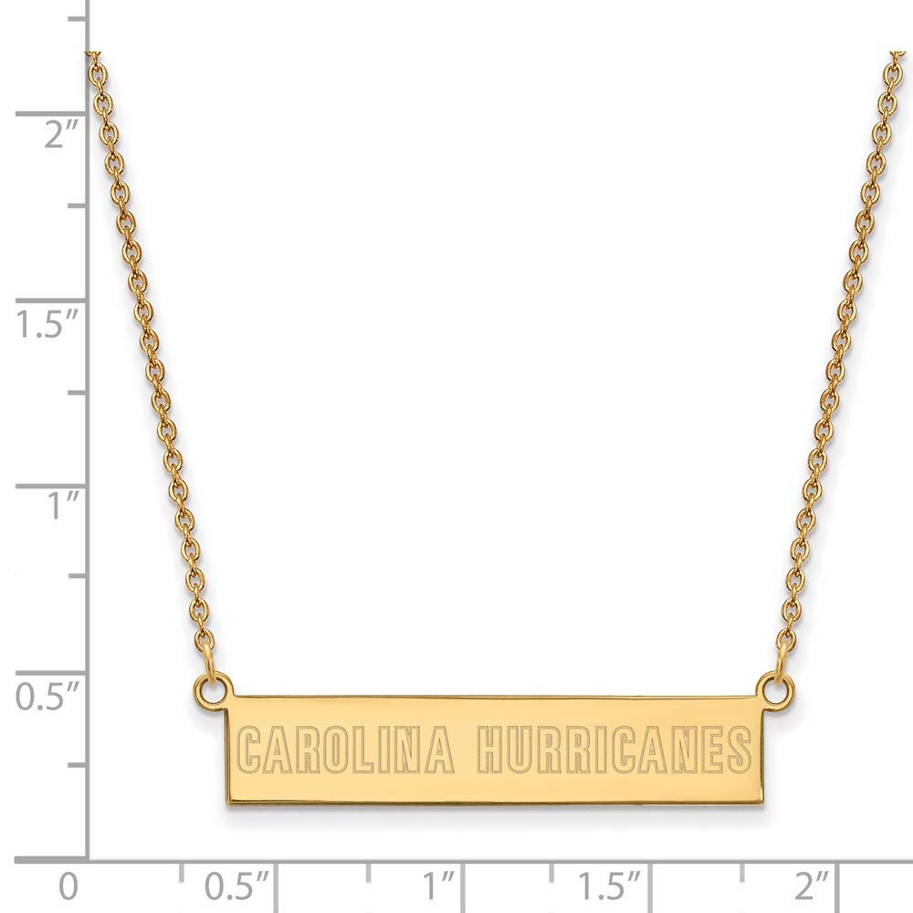 Sterling Silver Carolina Hurricanes Small Bar Necklace - Elegant Pendant for Hockey Fans, Game Day Jewelry, Sports Gift for Women & Men