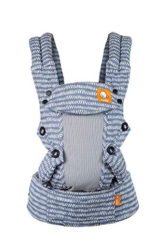 Tula Coast Explore Mesh Baby Carrier - Adjustable Infant to Toddler Carrier (7-45 lbs) | Ergonomic Front & Back Carry | Breathable Light Blue & Gray Mesh for Hiking, Travel & Everyday Use