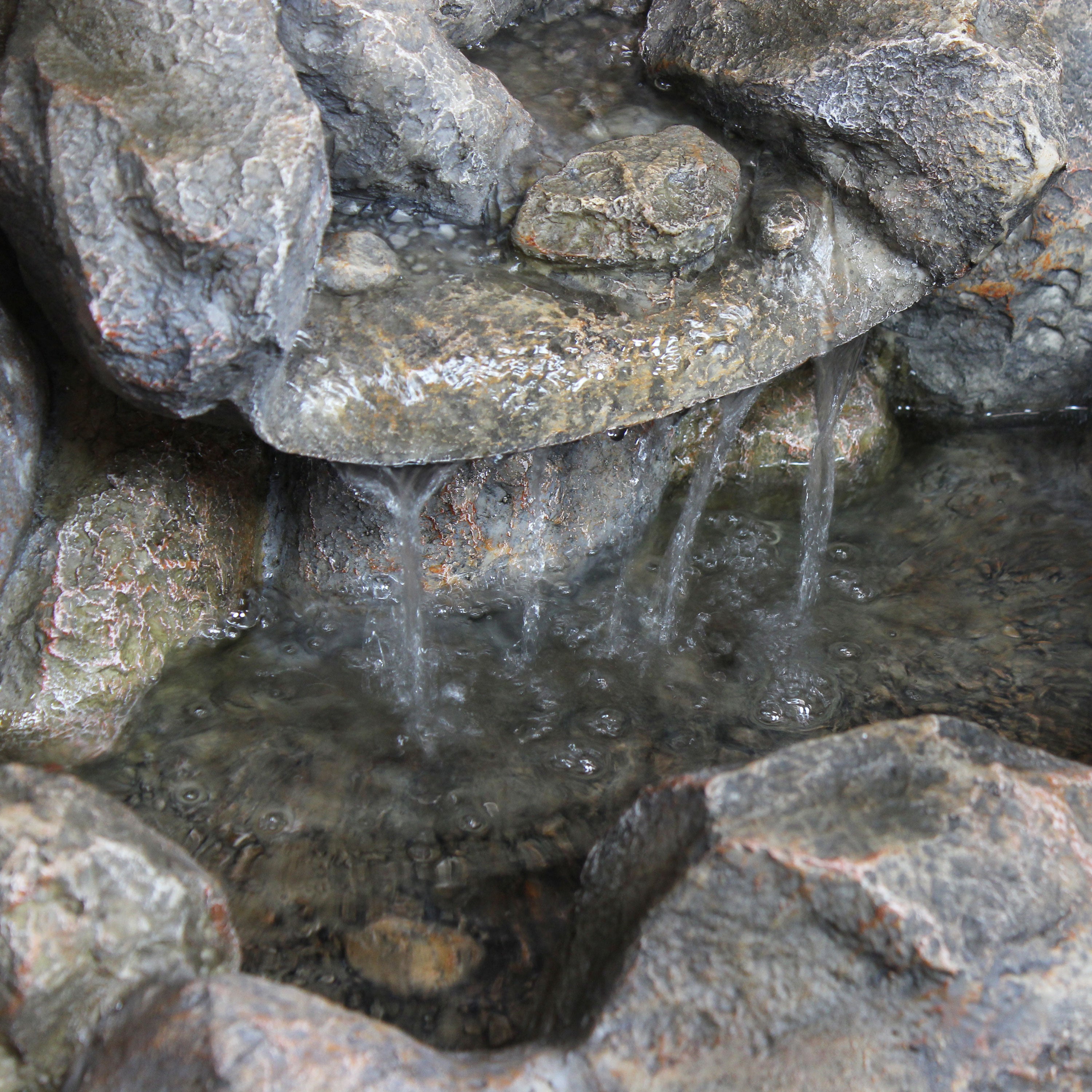 Sunnydaze Rocky Ravine Outdoor Water Fountain - 18 Inch Garden Decor with Natural Stone Design for Patio, Yard, and Landscape | Relaxing Water Feature for Backyard, Deck, or Outdoor Living Space
