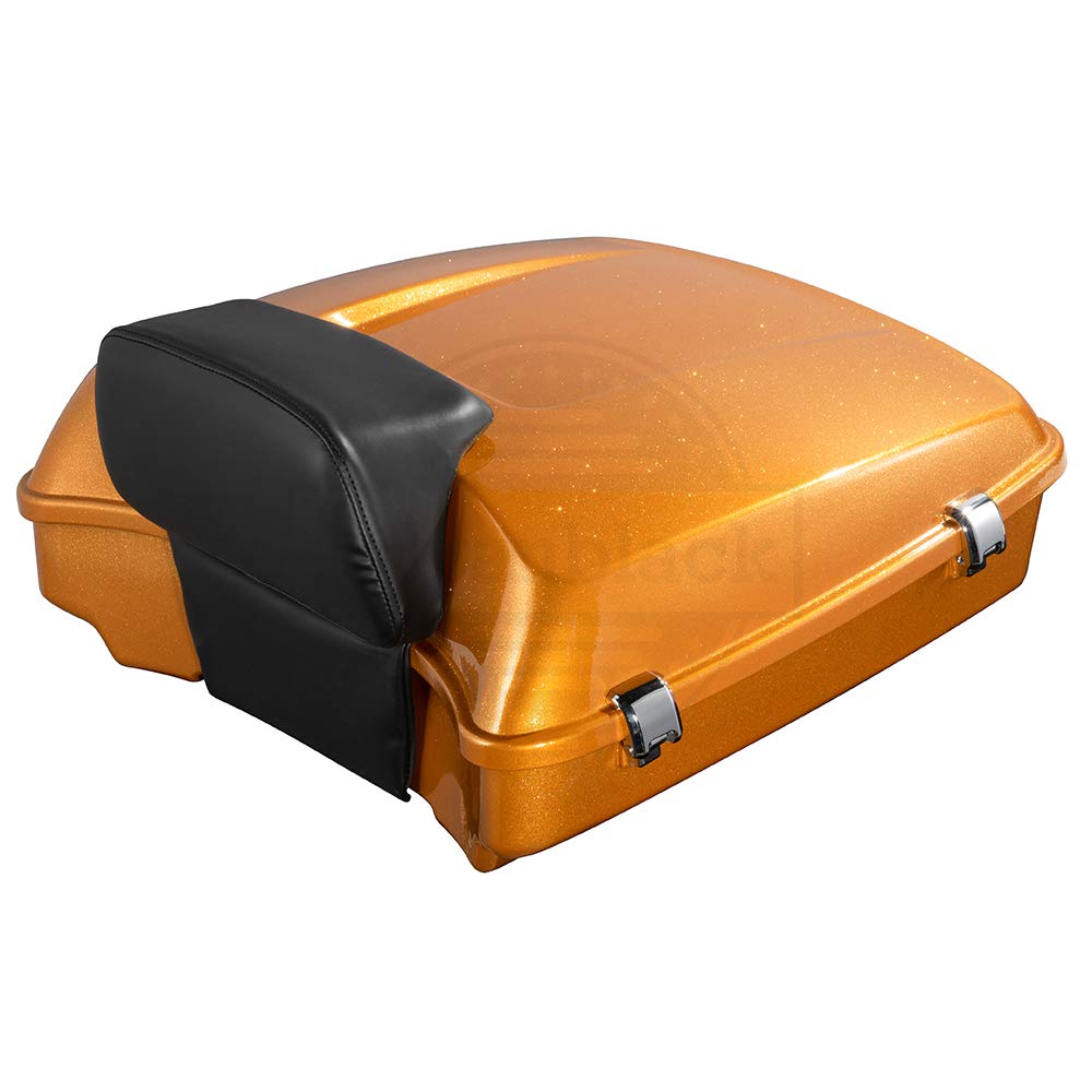 Moto Onfire Razor Tour Pack Hard Candy Gold Flake Trunk - Compatible with Harley Touring Street Glide Special & Road Glide Special (2017+) - Perfect for Motorcycle Storage & Long-Distance Travel Accessories
