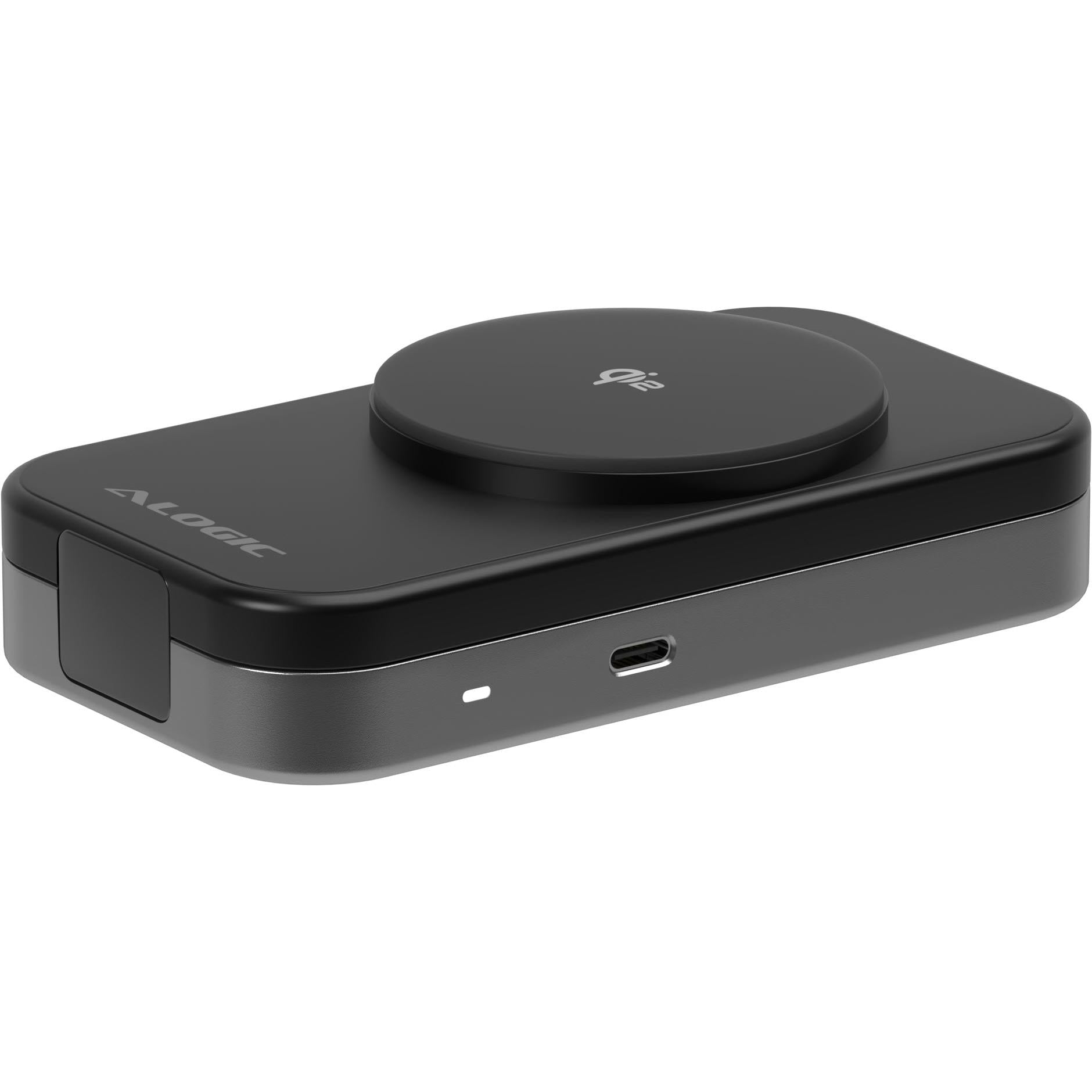 Alogic Flip 2-in-1 Qi2 Wireless Charging Stand for iPhone & Android - Fast Wireless Charger with Stand & Pad (Black) - Perfect for Home, Office & Travel Charging
