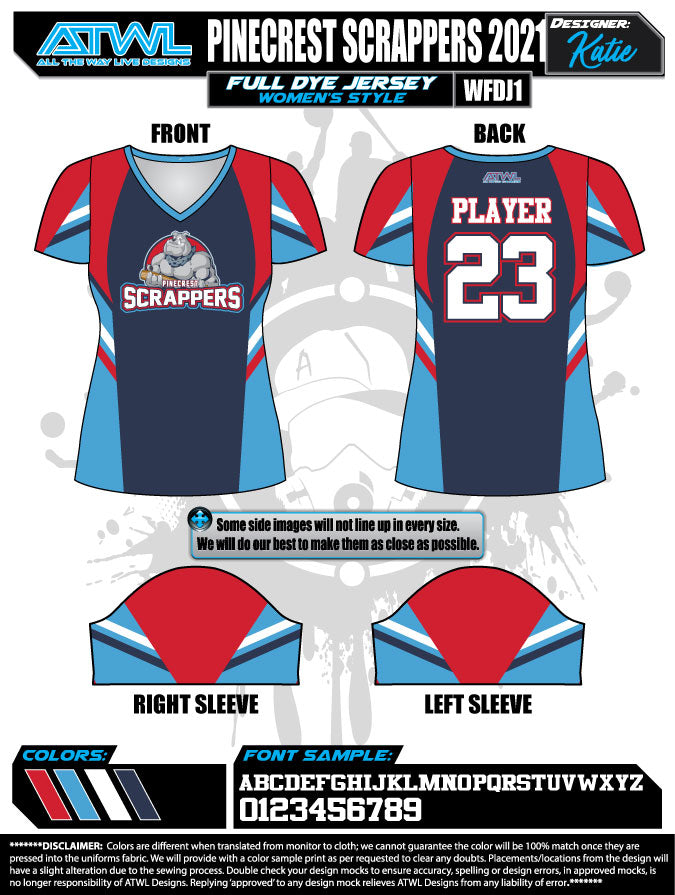 2021 Pinecrest Spring Women's Full Dye Team Jerseys - Breathable & Stylish for Soccer, Basketball & Sports Events