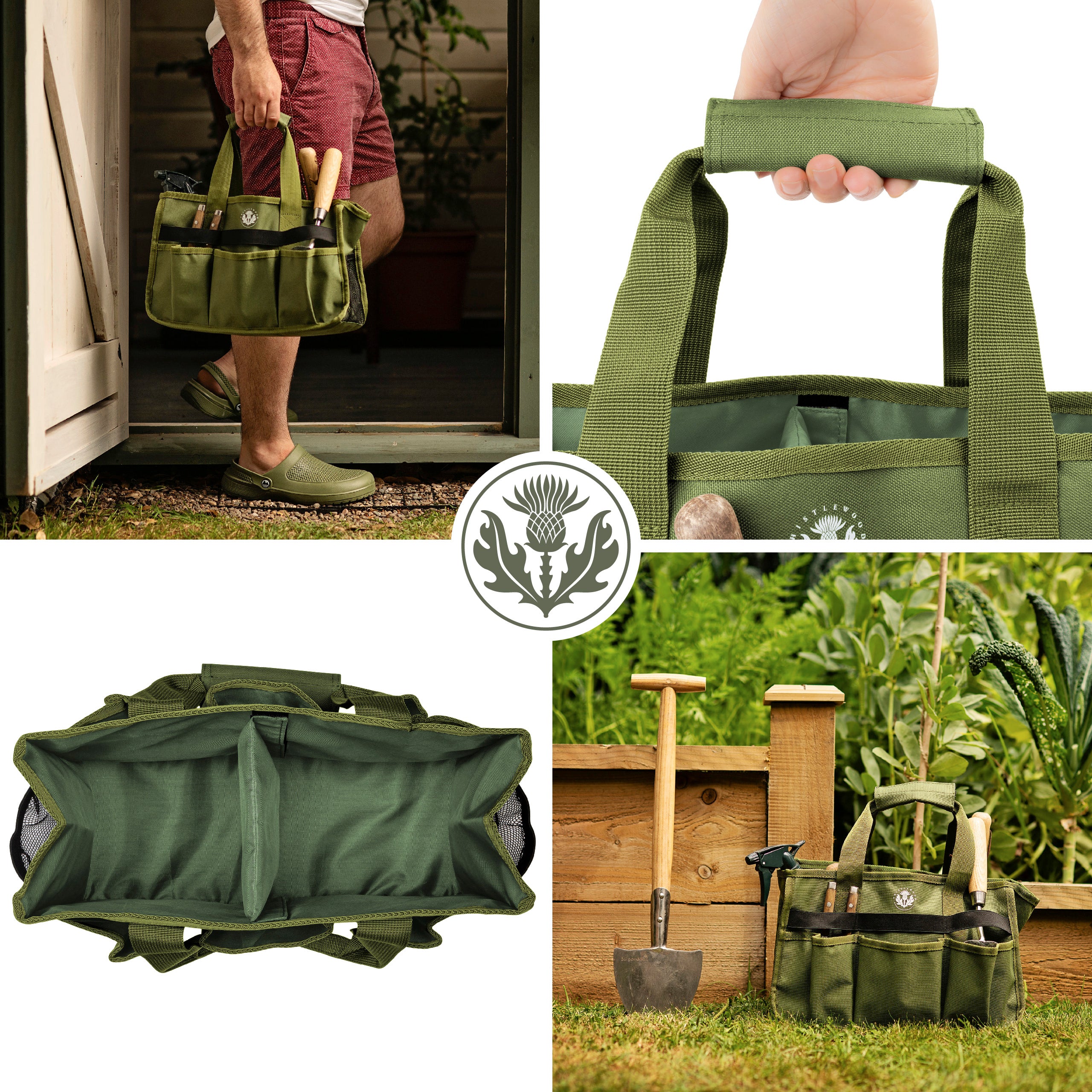 Thistlewood Garden Tool Storage Bag - Heavy Duty Waterproof Organizer for Gardening Tools - Perfect for Outdoor, Yard, and Garden Storage