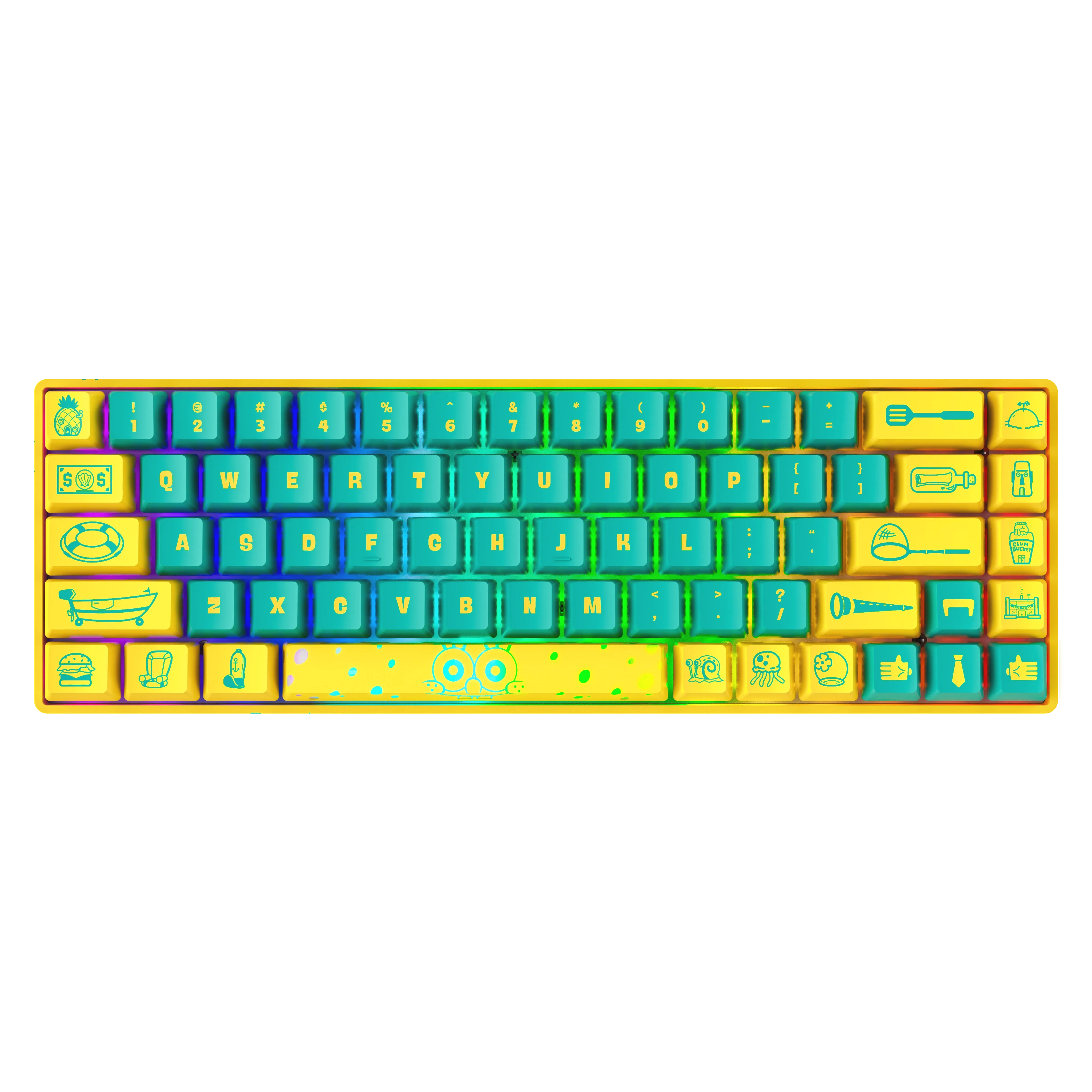 Banshee K68 Mechanical Gaming Keyboard with Magnetic Switches - SpongeBob SquarePants Themed - Perfect for Gaming, Typing & Office Work