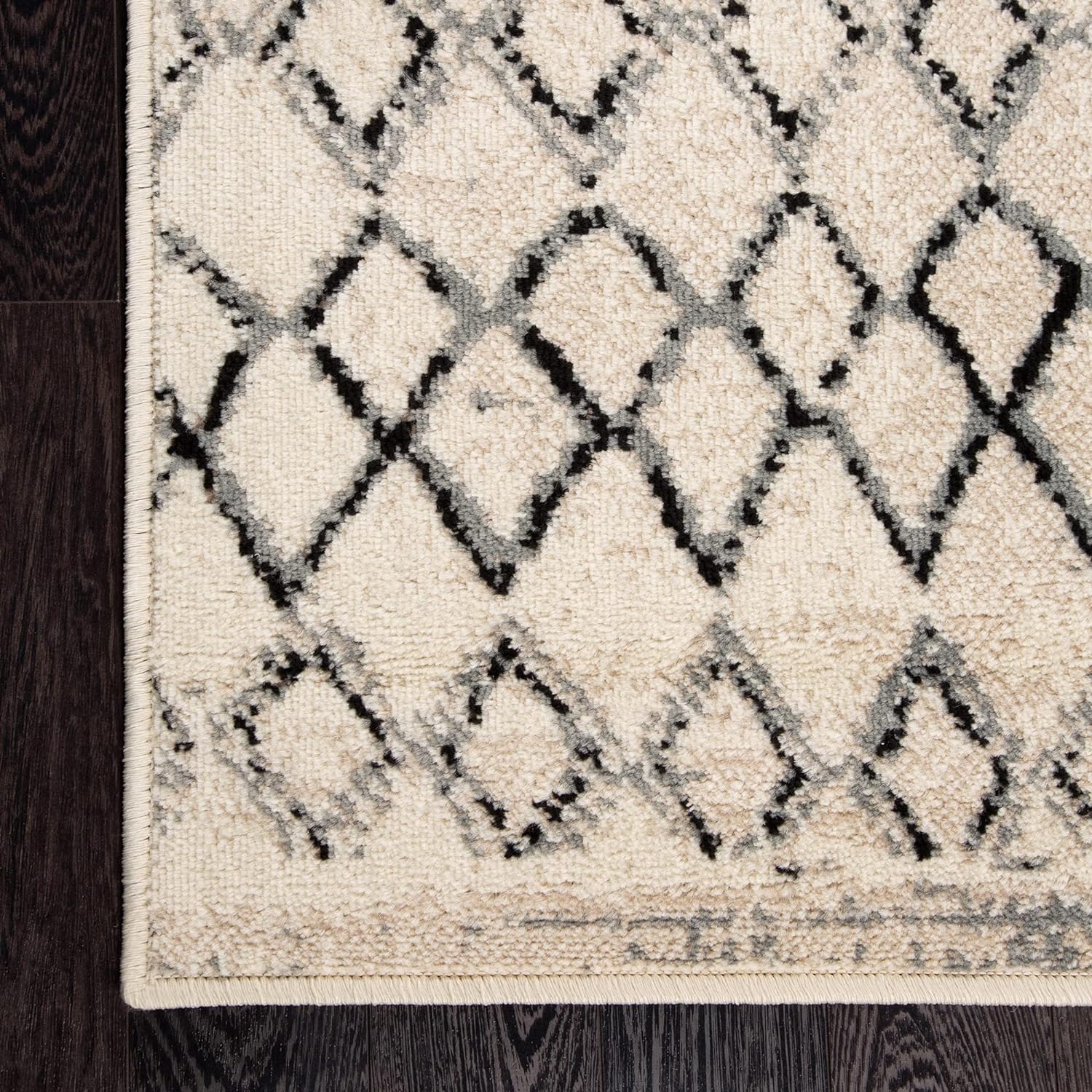 Flintstone Diamond Trellis Bohemian Style Indoor Area Rug & Runner - Perfect for Living Room, Bedroom, or Boho Home Decor