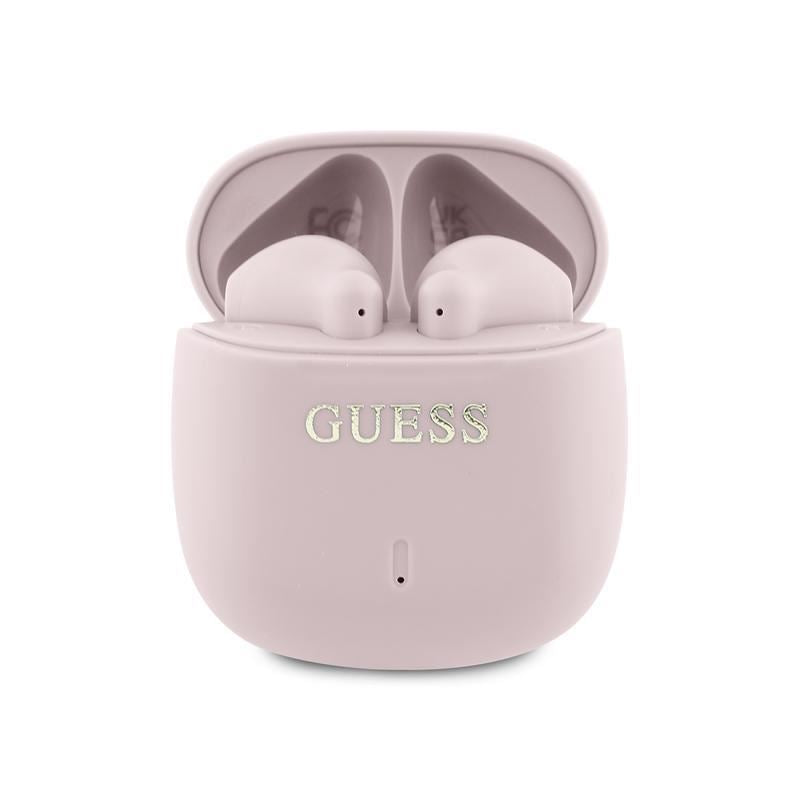 Guess Printed Classic Logo TWS Wireless Earbuds in Pink - Bluetooth 5.0, 24H Playtime, Touch Control for iPhone & Android - Perfect for Gym, Running & Travel (Model: GUTWSJ14ESGP)