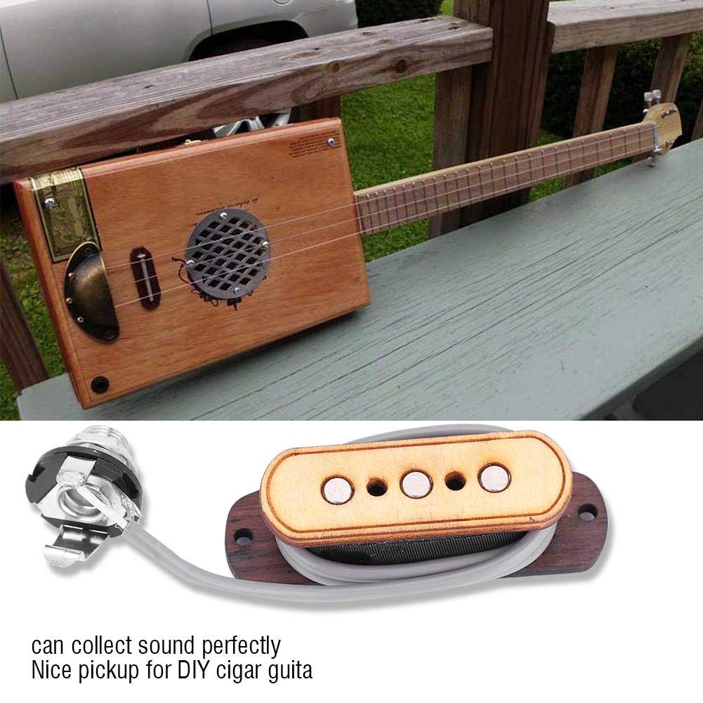 3 String Cigar Box Guitar Pickup - Pre-Wired with Input Jack for Easy Replacement & Repair | Perfect for DIY Cigar Box Guitar Builds & Upgrades