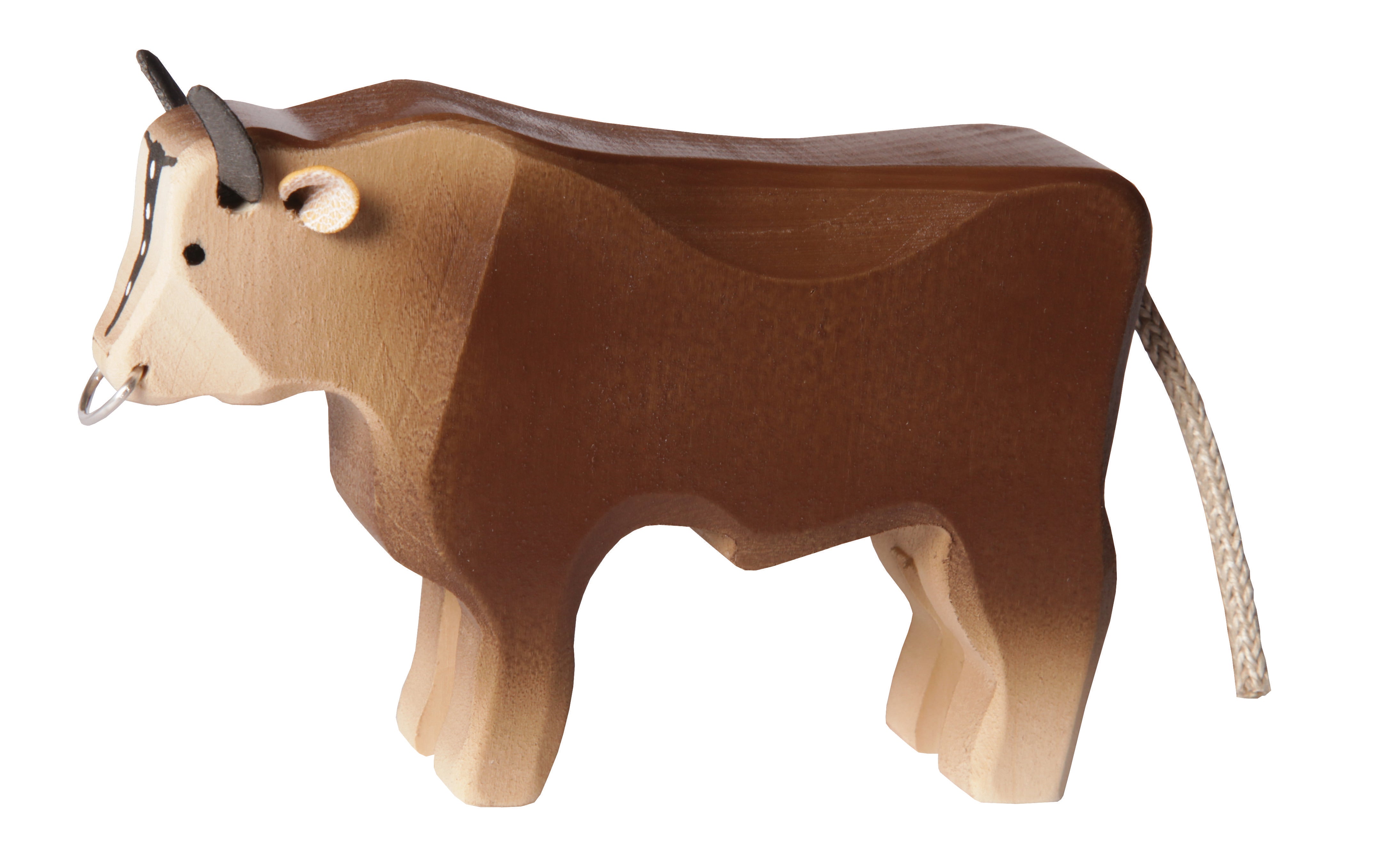 Marc Trauffer Traditional Swiss Stier & Ox Figurine - Handcrafted Wooden Cow Decor for Farmhouse, Rustic & Alpine Home Decor - Perfect for Kitchen, Living Room & Cabin Style Interiors