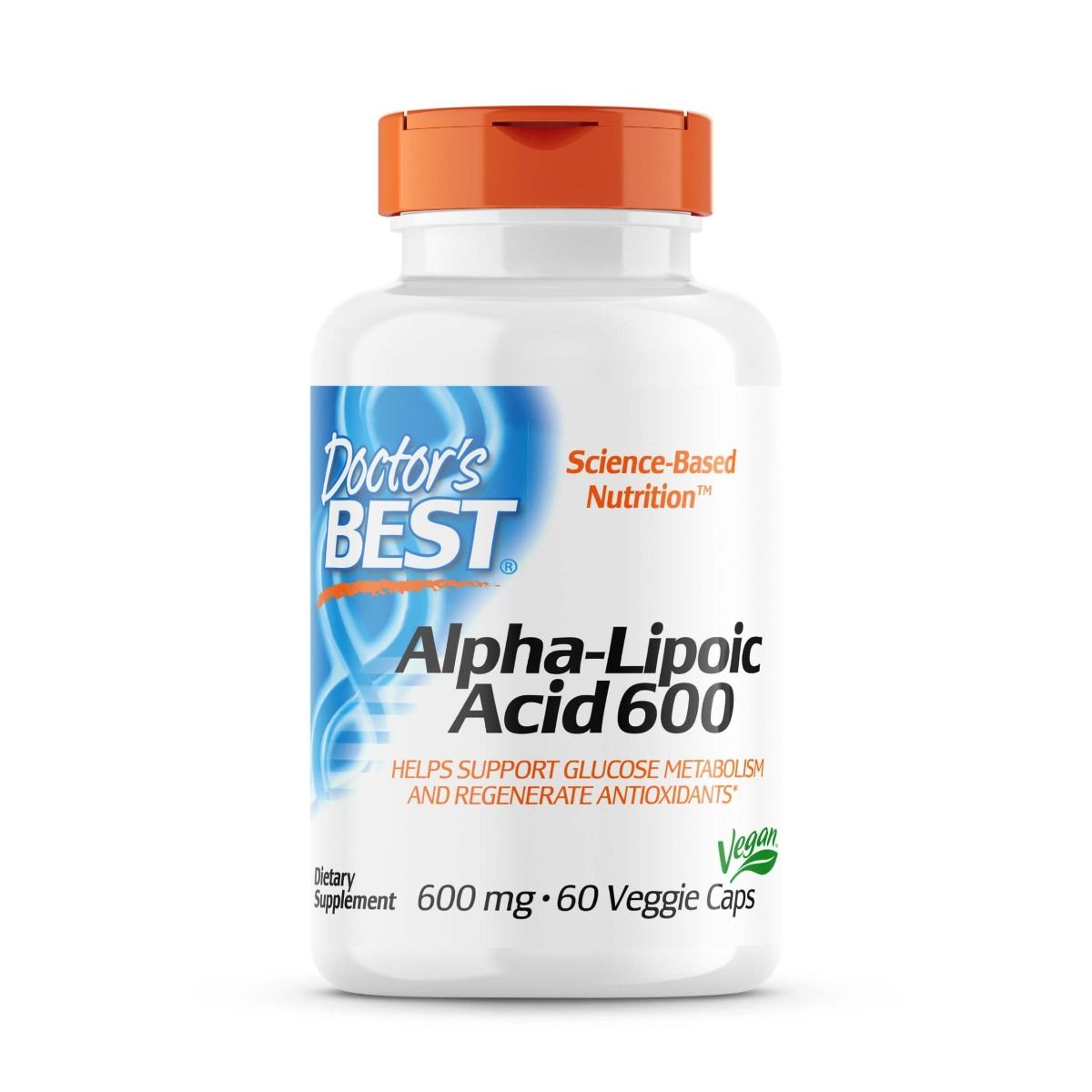 Doctor's Best Alpha Lipoic Acid 600mg - 60 Vegan Capsules for Antioxidant Support & Blood Sugar Balance - Perfect for Daily Wellness & Energy Boost
