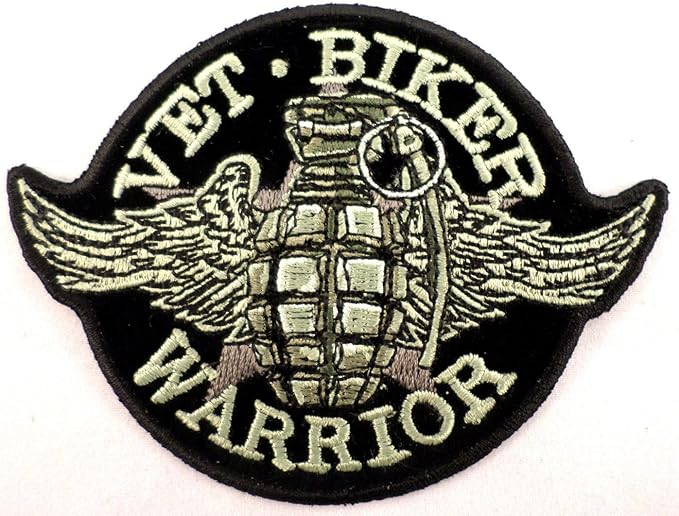 Vet Biker Warrior Grenade - 4 Inch x 3 Inch Military Style Decorative Grenade for Motorcycle Accessories, Home Decor & Man Cave Display