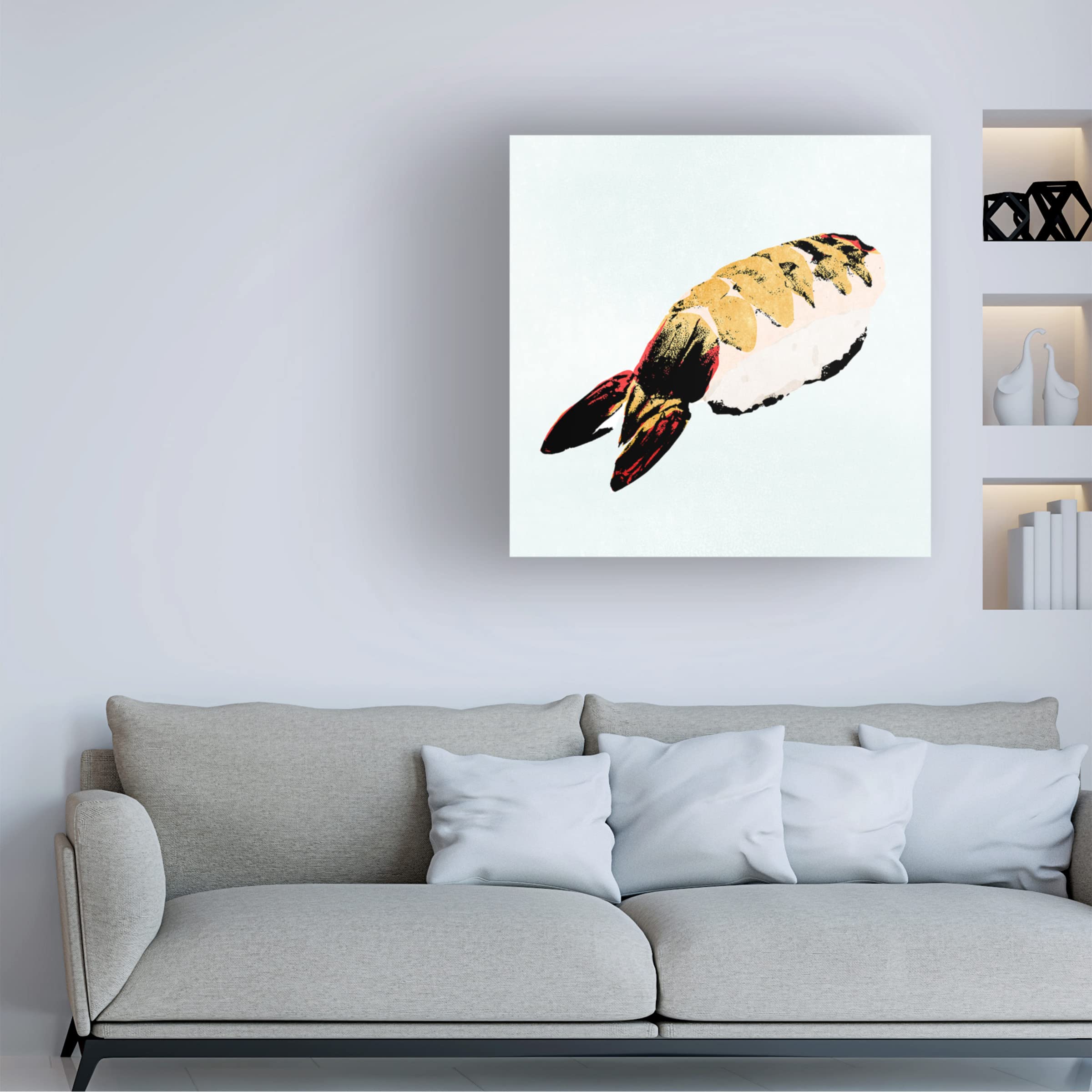 Annie Warren 'Sushi Style VII' Canvas Wall Art Print - Modern Japanese Food Themed Decor for Dining Room, Kitchen & Office