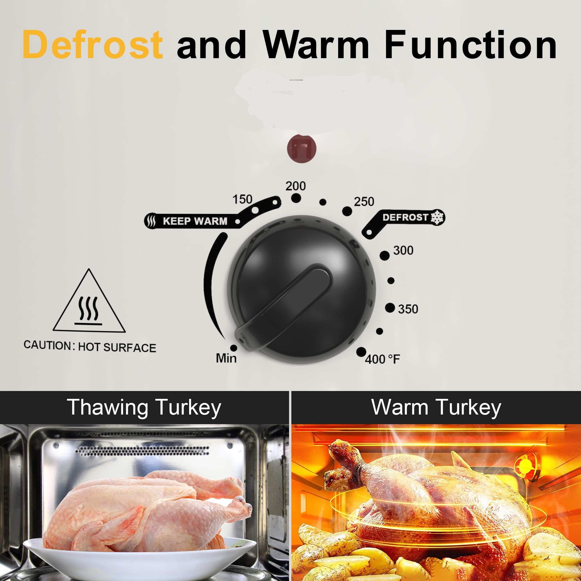 8 Quart Electric Roaster Oven with Self-Basting Lid, Removable Pan & Rack, Stainless Steel White - Perfect for Turkey, Roasts, and Holiday Feasts