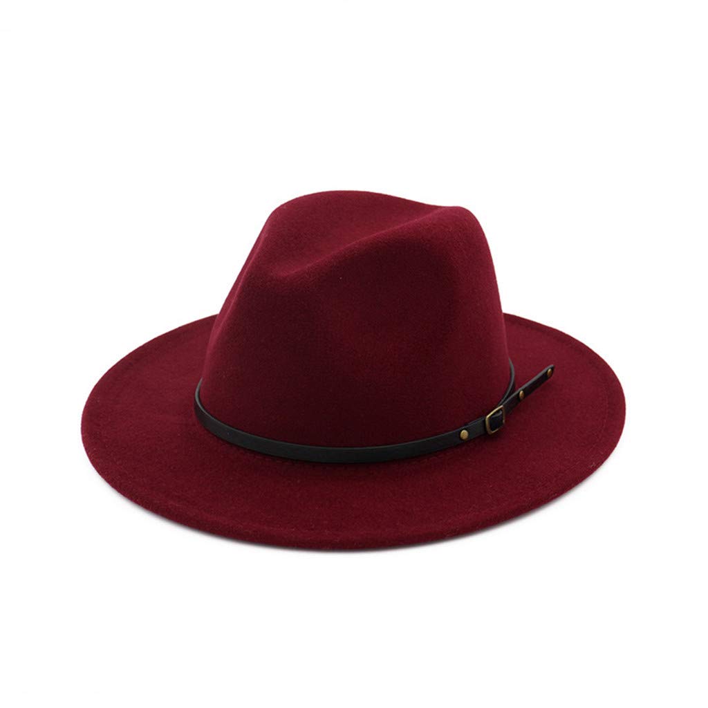 Women's Wool Felt Outback Hat - Wide Brim Panama Fedora with Belt Buckle | Foldable Packable Fishing Hat for Outdoor Adventures, Travel & Sun Protection