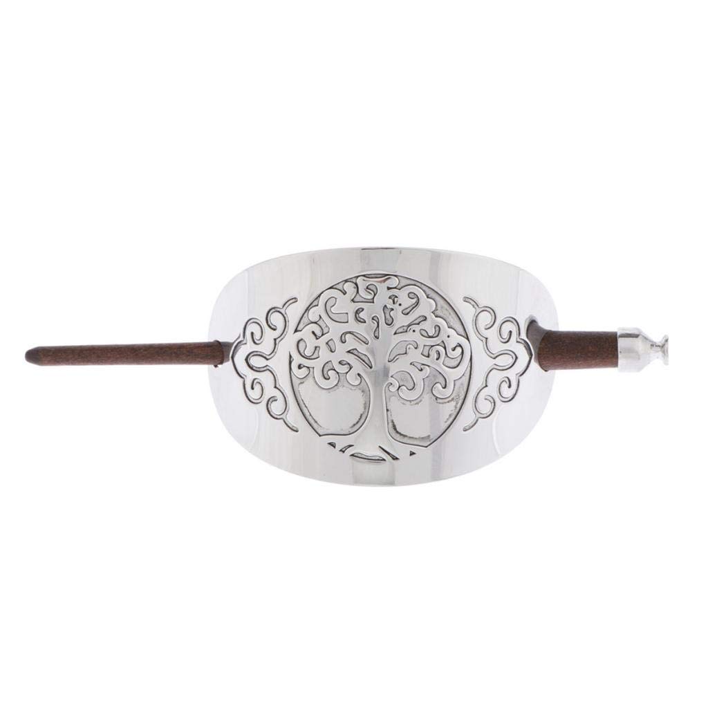 Viking Wooden Hair Sticks - Handcrafted Silver Hair Clips & Hairpins for Women | Perfect for Boho, Viking, and Medieval Hairstyles | Great for Weddings, Cosplay, and Everyday Wear