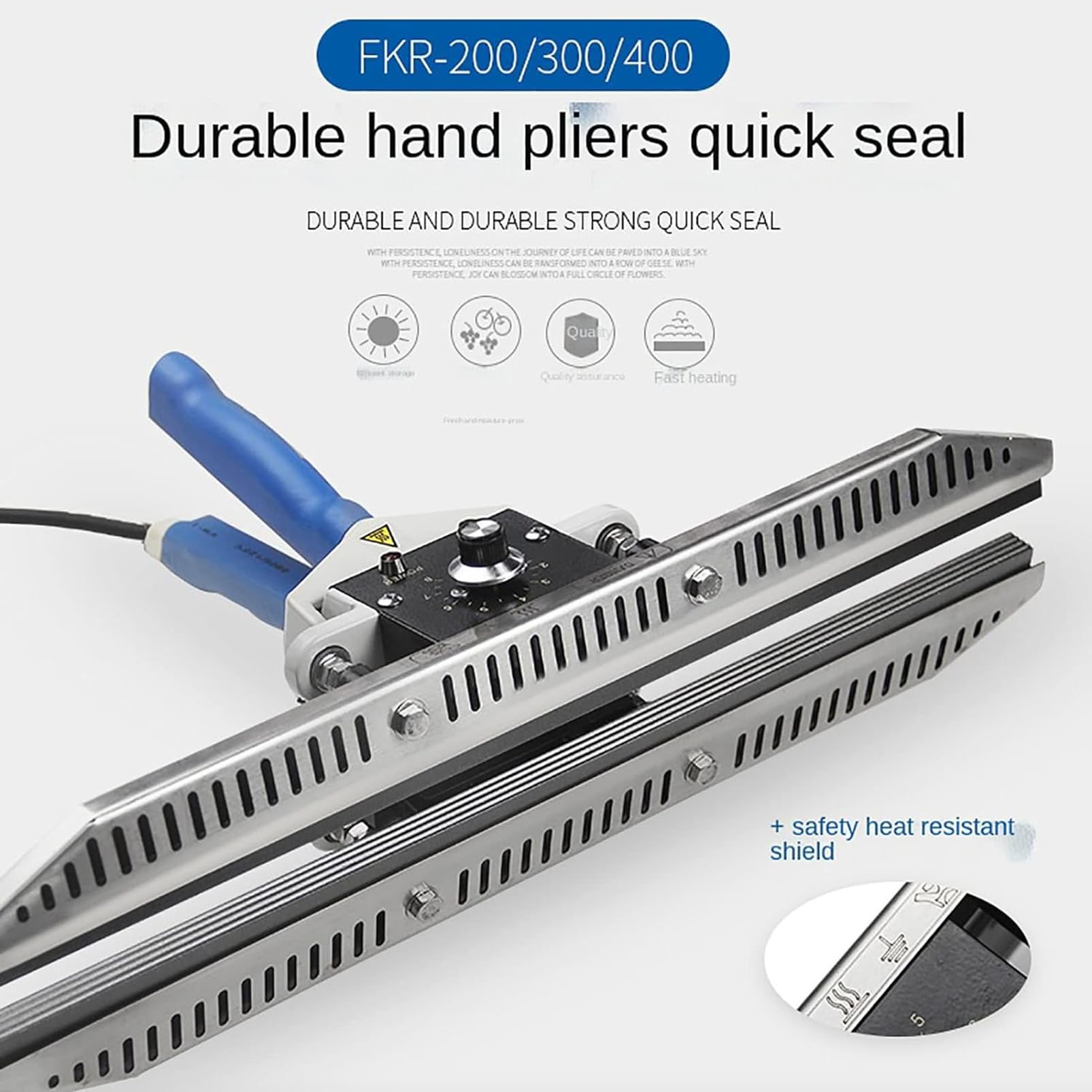 Portable Heat Crimper Sealer Machine with 0-350℃ Adjustable Temperature - 400mm Bag Sealing Tool for Mylar, Foil, Cellophane & Kraft Paper Bags - Perfect for Food Packaging, Coffee Beans, Snacks & DIY Crafts