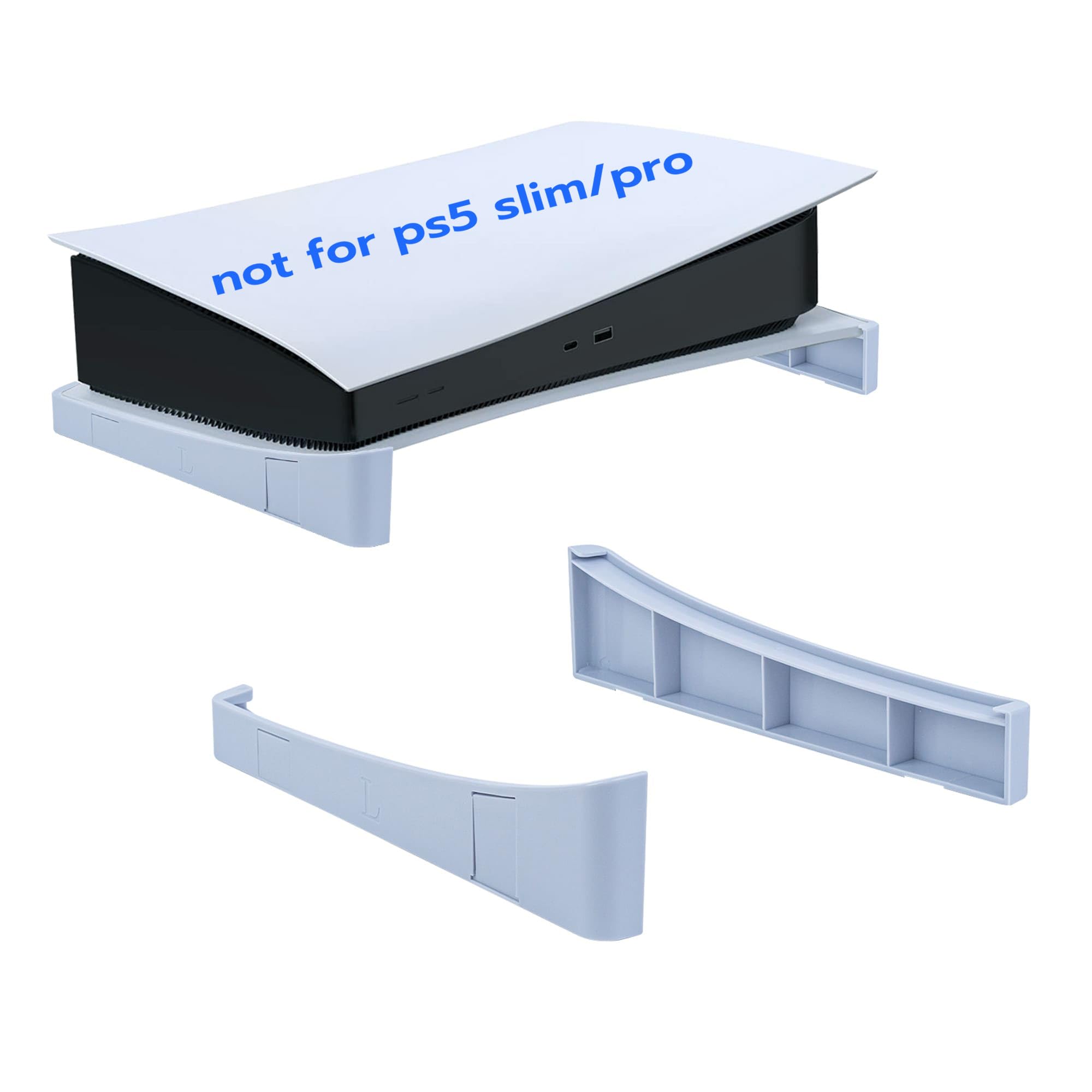 Mcbazel PS5 Stand Horizontal Base for PS5 Digital & Disc Console - Non-Slip Pads, Stable Support for Playstation 5 (Not for PS5 Slim/Pro) - Gray | Perfect for Gaming Setup & Console Protection
