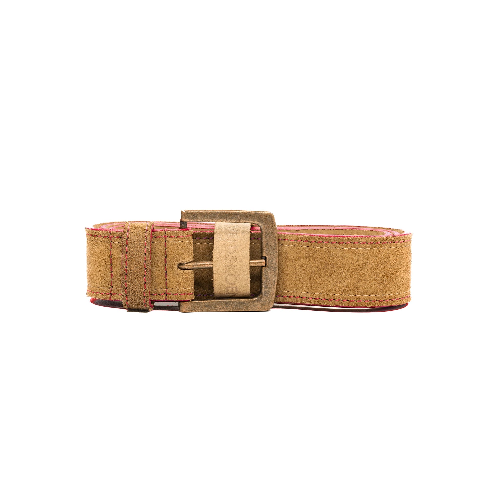 Premium 40mm Pinotage Belt with Red Detail - Stylish Leather Belt for Men & Women - Perfect for Casual, Office & Formal Wear