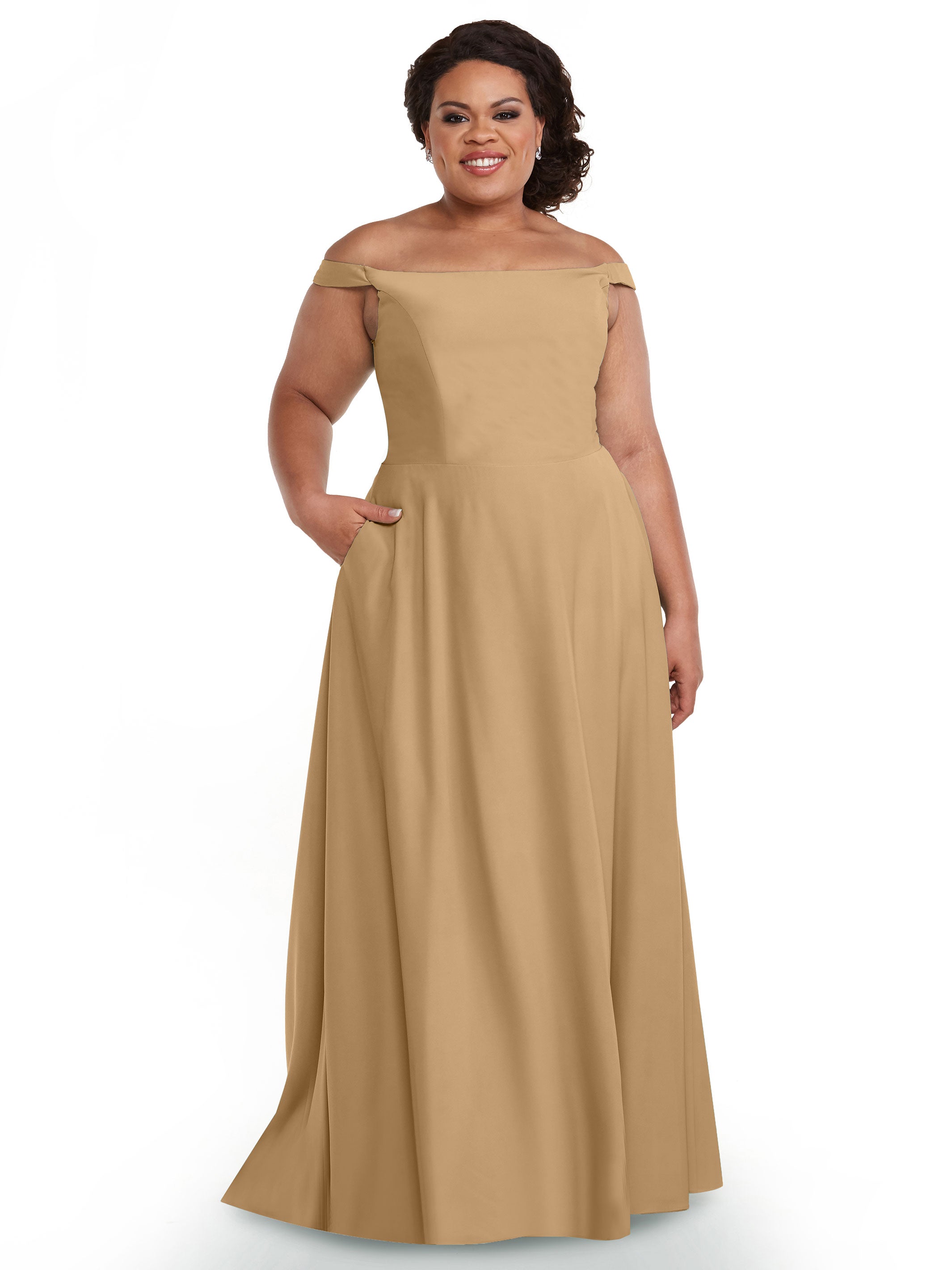 Elegant Off-the-Shoulder Stretch Chiffon A-Line Bridesmaid Dress - Perfect for Weddings, Parties & Formal Events (Style 83005)