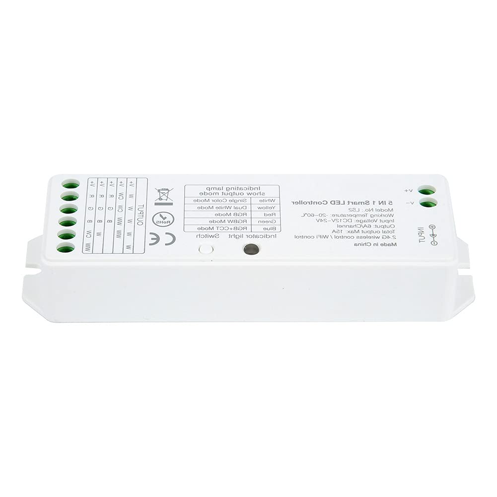 Jazar 5-in-1 LED Strip Light Controller - CCT Dimmable LED Controller for Home, Office, Supermarket & Commercial Use - Perfect for Mood Lighting, Retail Displays & Architectural Accents