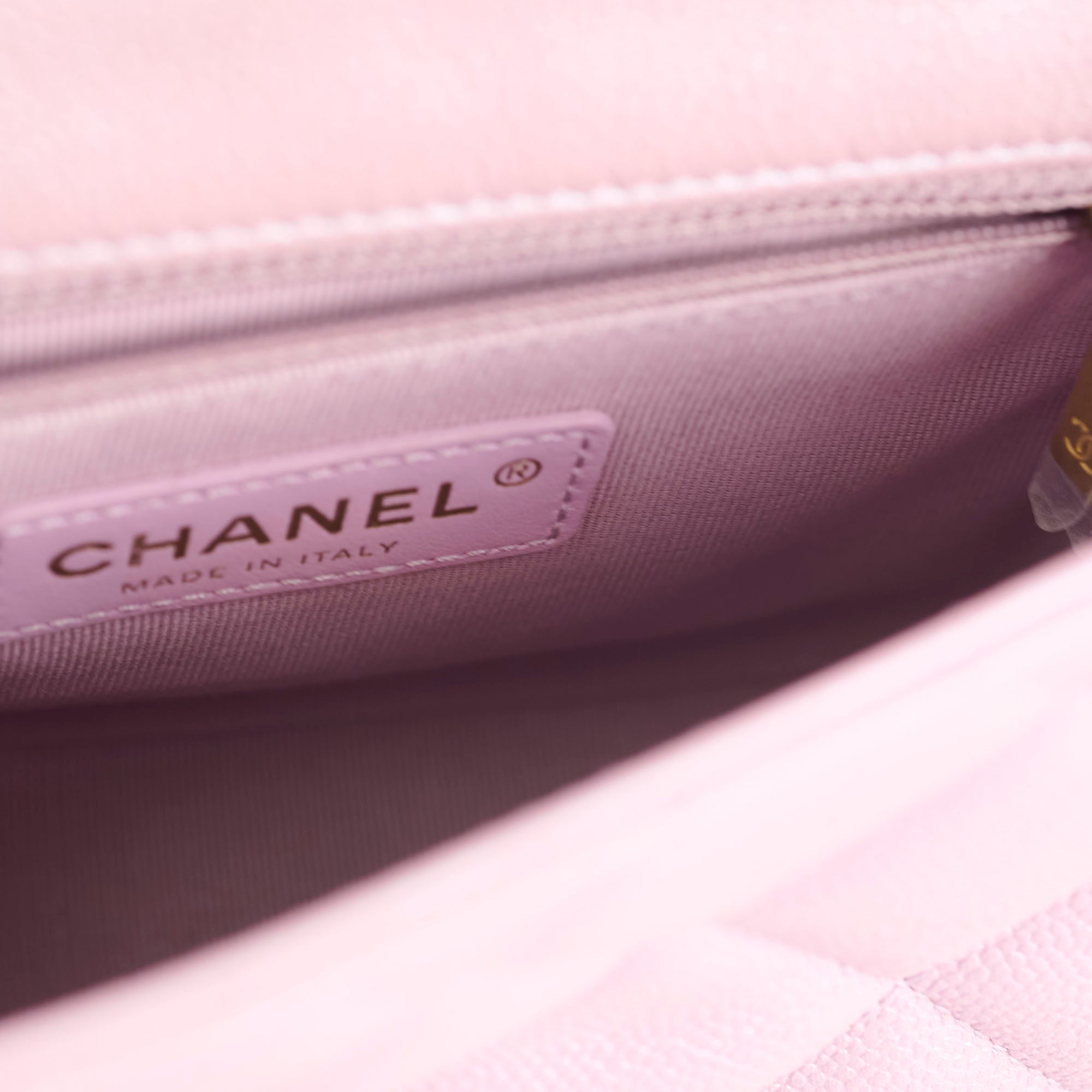 Chanel Caviar Leather My Perfect Square Mini Bag Iridescent Pink with Microchip - Perfect for Evening Parties, Weddings & Special Occasions
