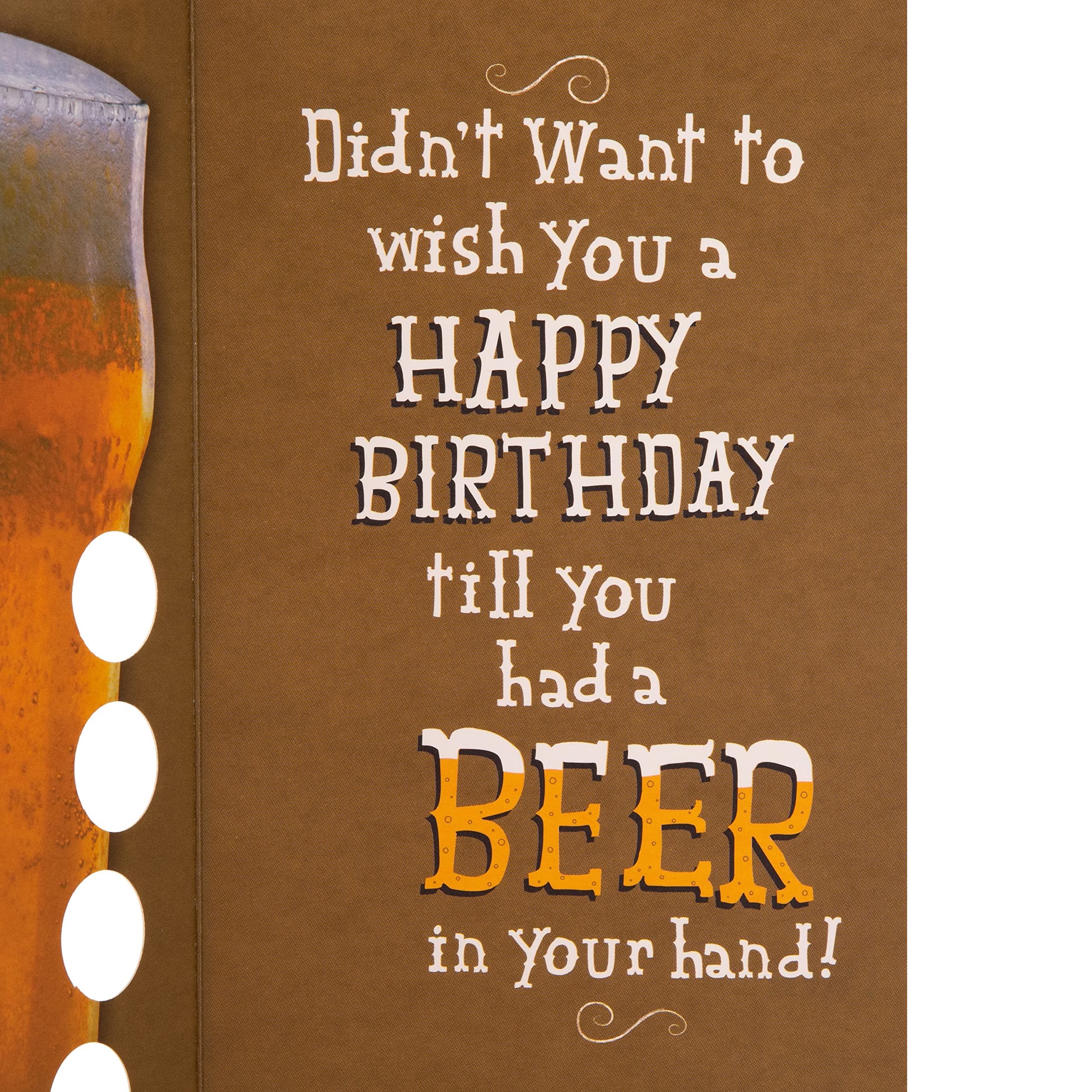 Hallmark Funny Birthday Card for Men - Pint of Beer Design - Humorous Black Greeting Card - Perfect for Beer Lovers, Dad, Husband & Friends - Great for Birthdays, Parties & Celebrations