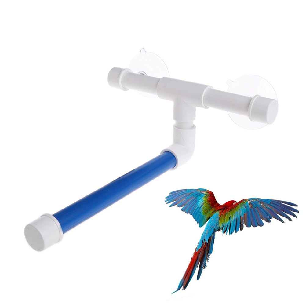 Balacoo 3-Piece Parrot Shower Perch Set - Suction Cup Bird Stand for Bathing & Play | Window/Wall Mounted Perch for Parakeets, Budgies, Cockatoos & Cockatiels | Perfect for Bath Time, Playtime & Cage-Free Relaxation