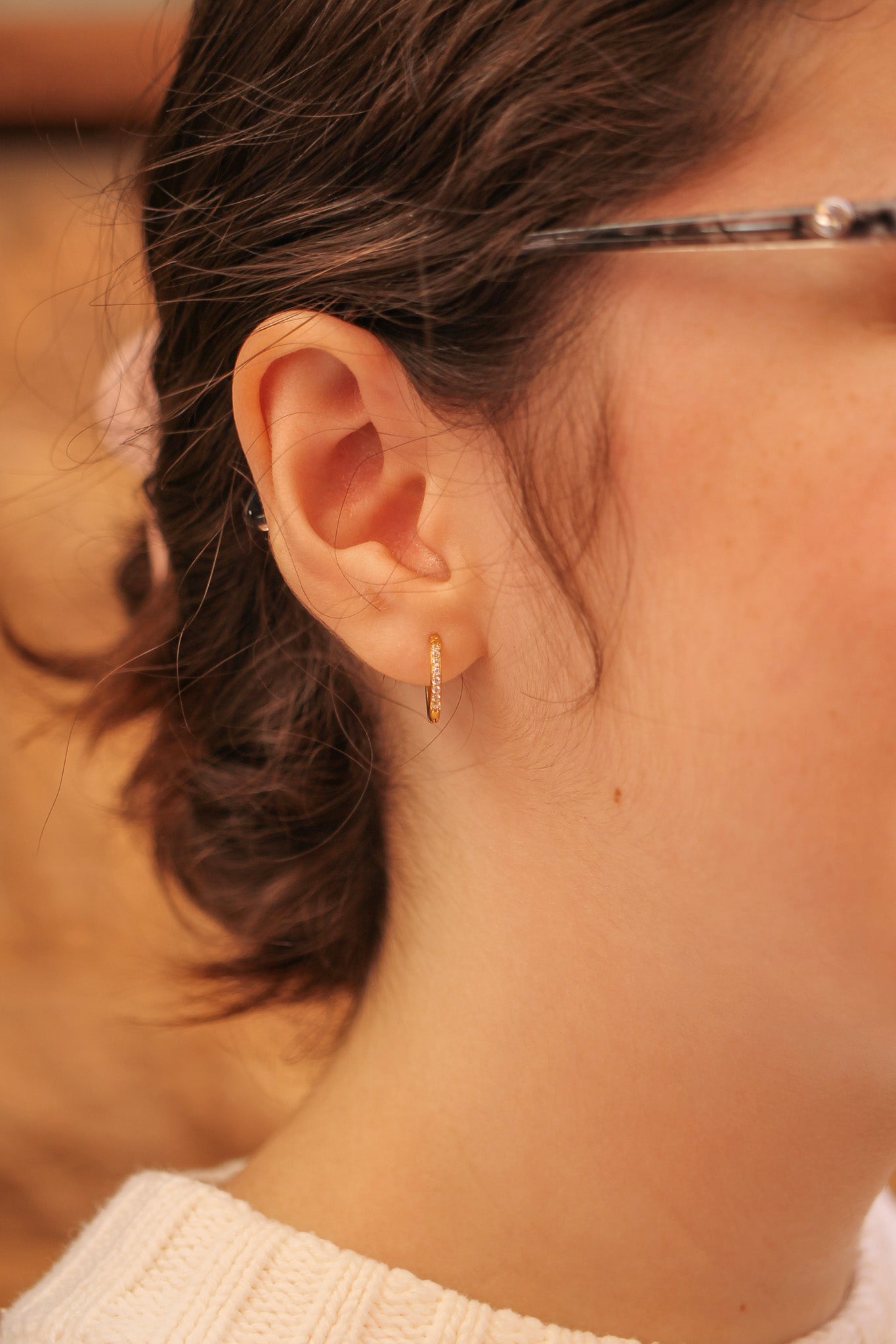 14K Gold Plated Micro Crystal Hoop Earrings - Elegant & Dainty Jewelry for Women, Perfect for Everyday Wear, Parties & Special Occasions