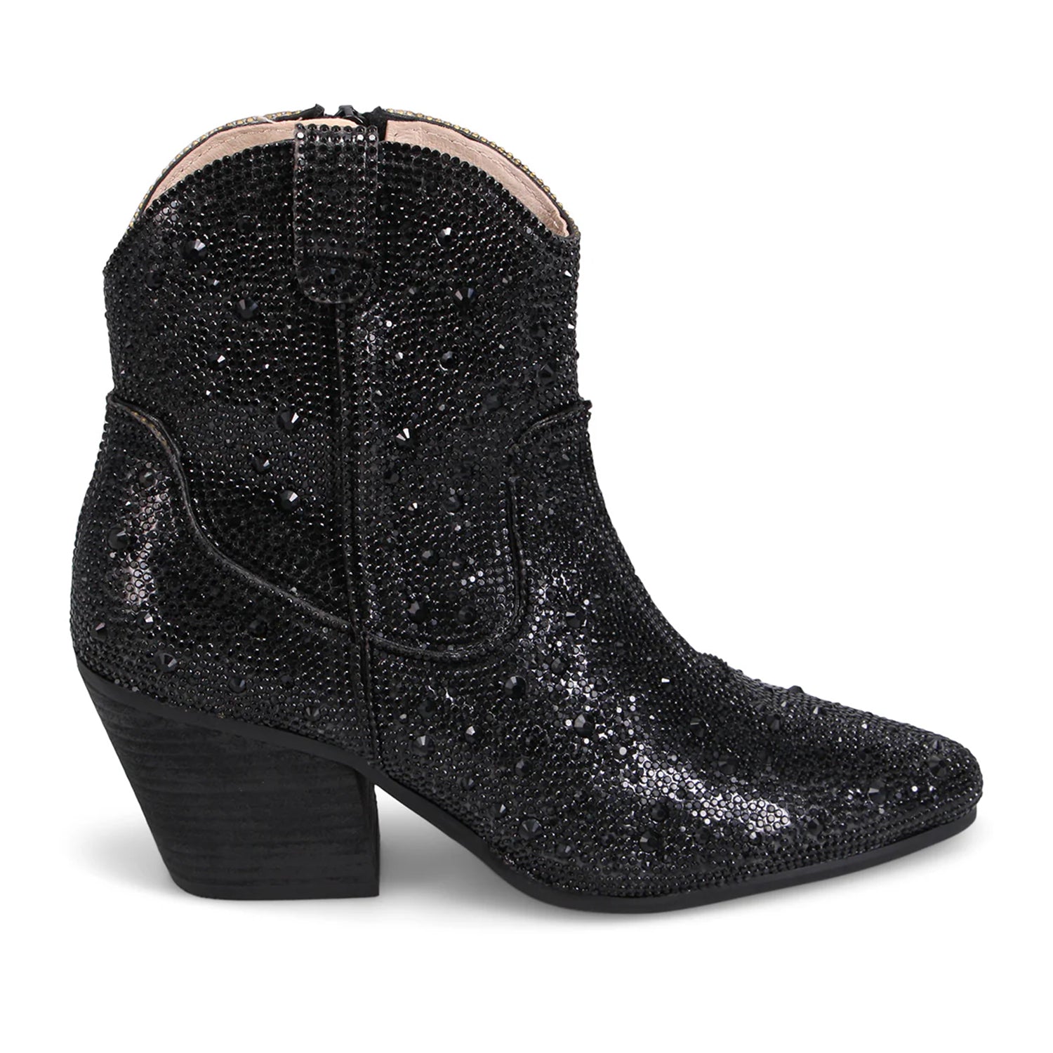 Django & Juliette Women's Black Jewel Wagon Boots - Stylish Ankle Boots for Casual Outfits, Work & Date Nights