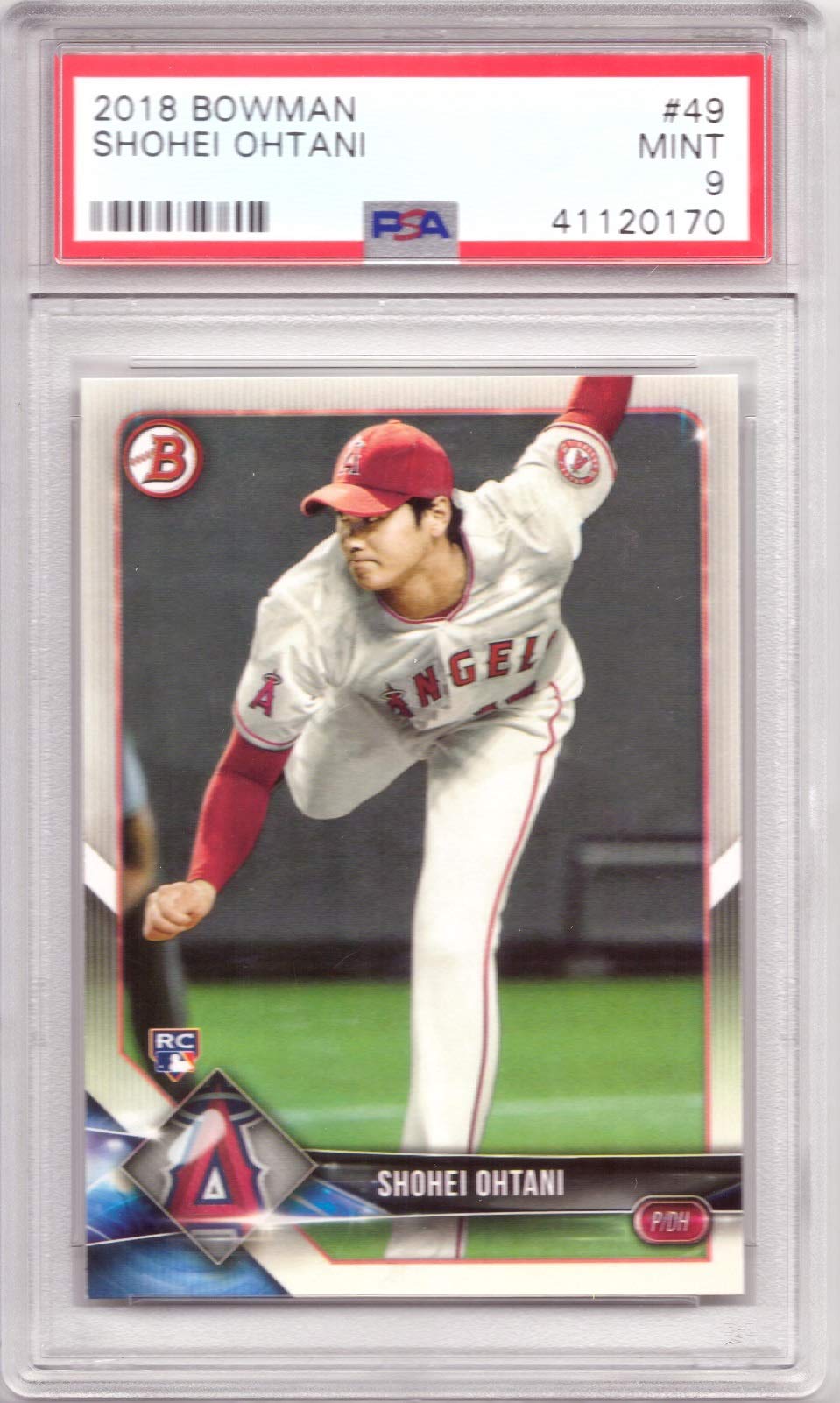 2018 Bowman Baseball #49 Shohei Ohtani Rookie Card PSA 9 Mint - Authentic Collectible for Baseball Fans & Sports Memorabilia Enthusiasts - Perfect for Display, Investment, and Gifting