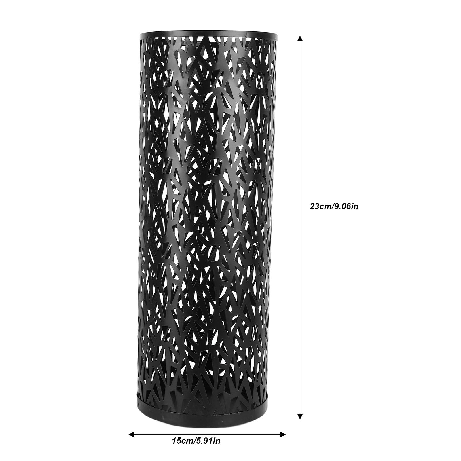 Metal Freestanding Umbrella Stand Holder for Entryway - Hollow Round Design for Home, Hotel & Office - Compact Black Umbrella Organizer Bin - Perfect for Rainy Days & Wet Umbrellas