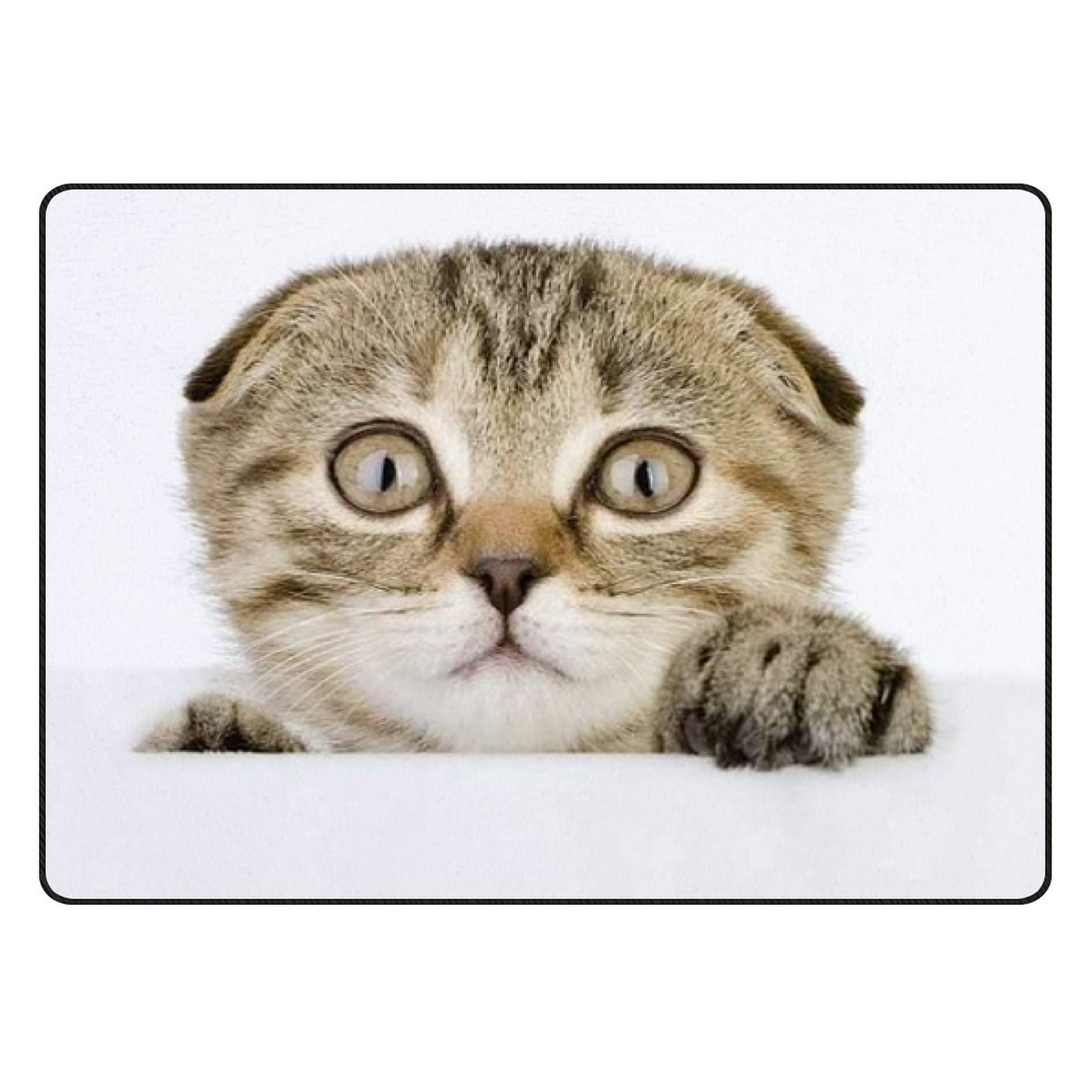 Non-Slip Big Area Rugs with Shy Kitten Design - 60x39 Inch Soft Floor Carpet for Living Room, Bedroom, Kids Room, Playroom & Yoga Mats - Perfect for Home Decor and Play Areas