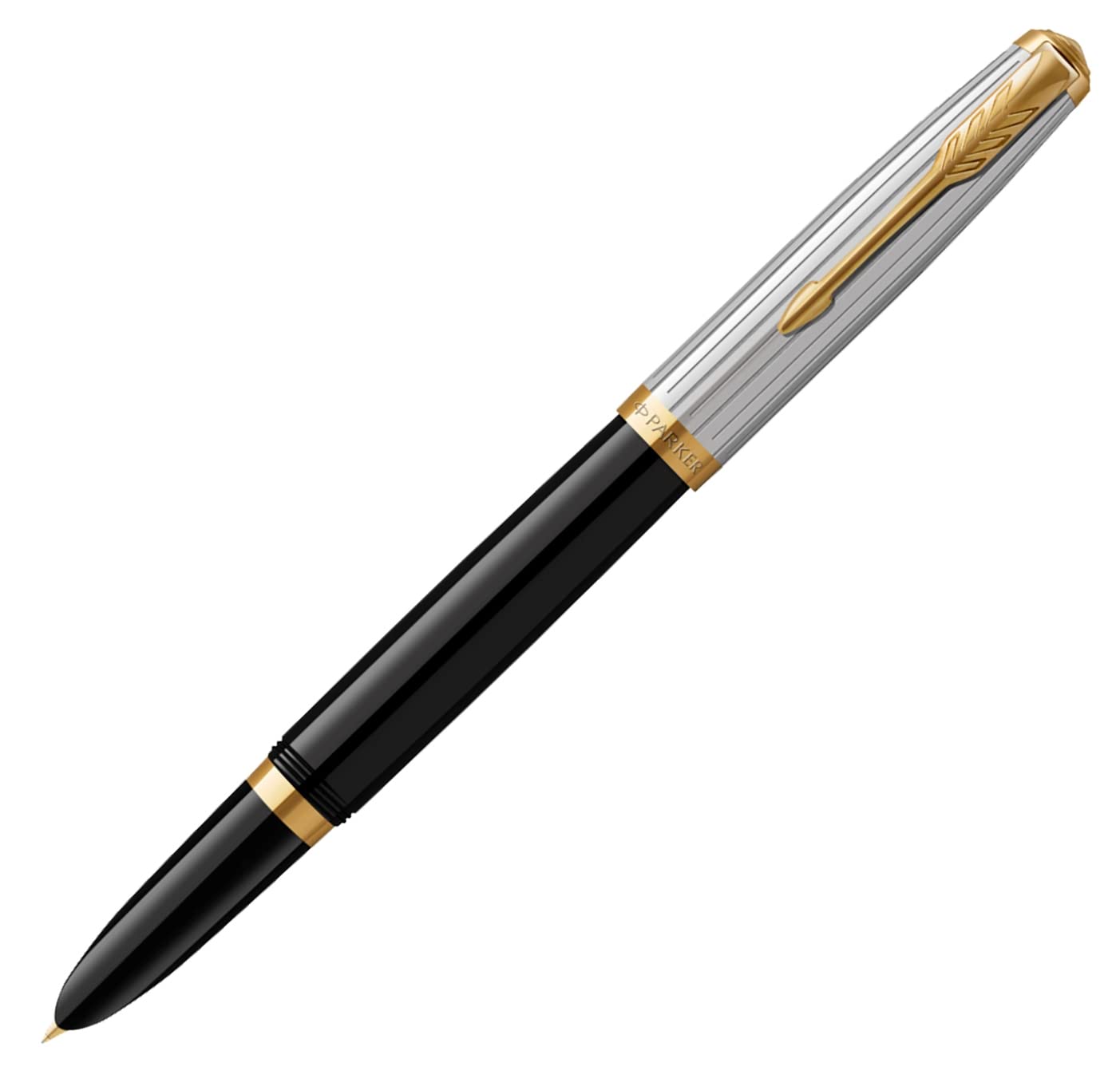 PARKER 51 Modern Heritage Fountain Pen - Black GT with Fine Point Nib, Luxury Gift Box | Perfect for Business Signatures, Journaling & Elegant Writing (Model 2169132)