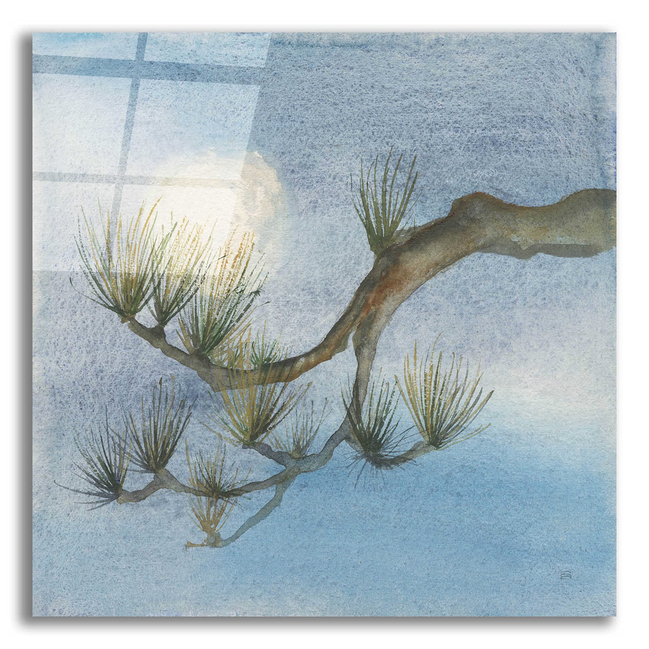 Chris Paschke 'Moon Season Winter' Acrylic Glass Wall Art - 36x36 Inches Modern Abstract Painting for Living Room, Bedroom & Office Decor