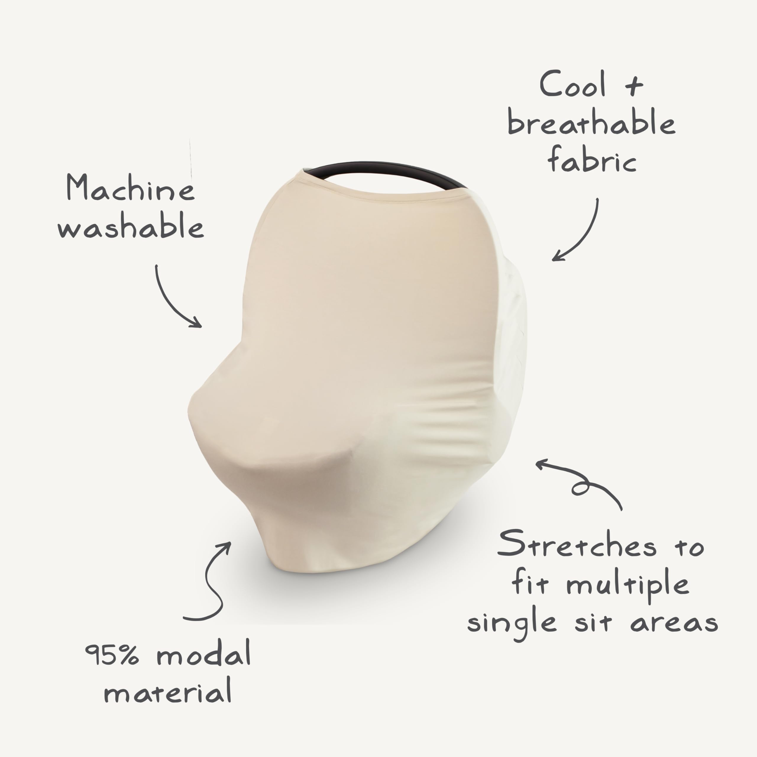 Mushie Baby Car Seat Canopy Cover - Breathable & Stretchy Multi-Use Cover for Breastfeeding, Nursing, High Chair, Shopping Cart & Strollers | Perfect for On-the-Go Parents (Tradewinds)