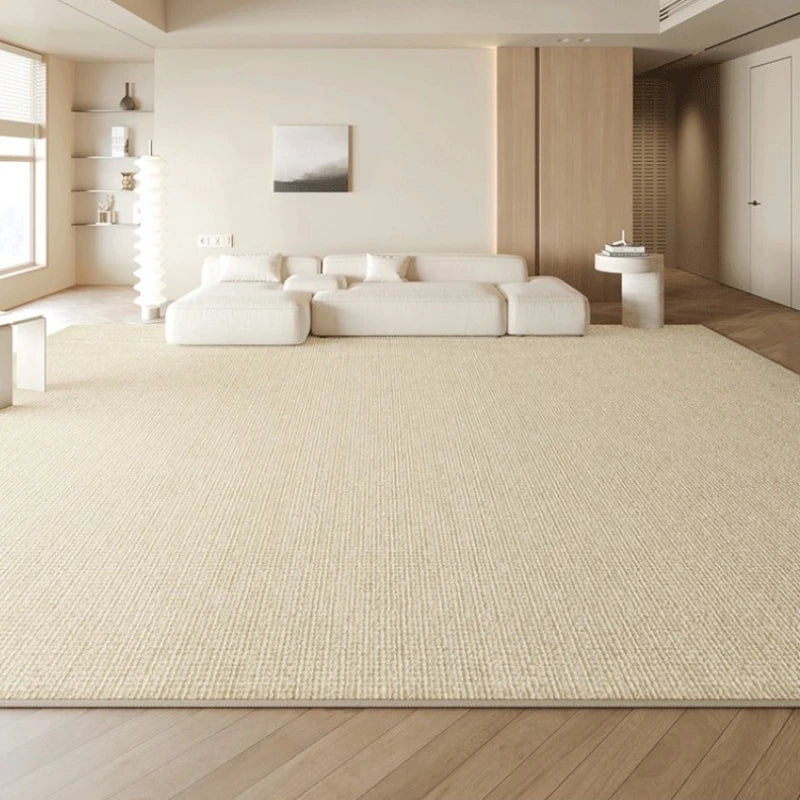 Talia Minimalist Cotton Linen Waterproof Spillproof Area Rug - Soft & Durable Floor Mat for Living Room, Bedroom, Nursery | Easy Clean Home Decor