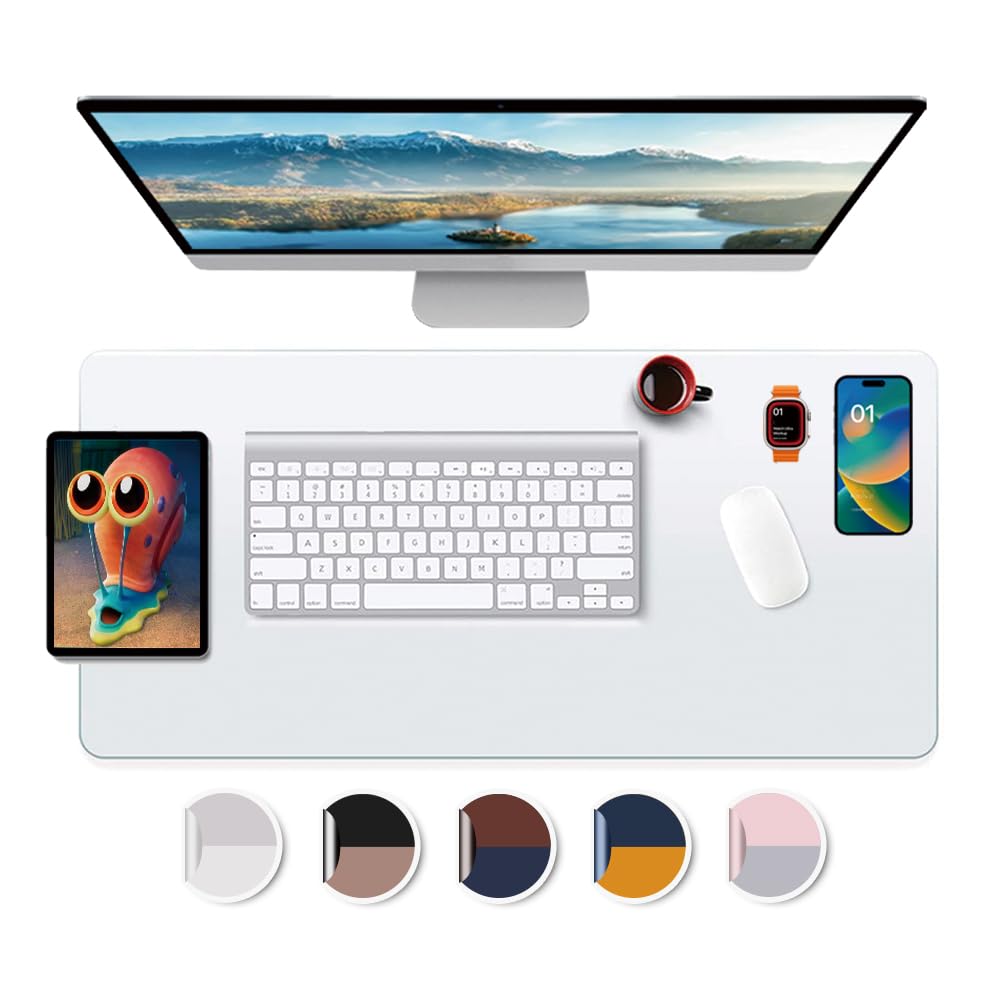 Clear PVC Office Desk Blotter Pad - 24x48 Inch Large Writing Mat, Waterproof Table Protector for Laptop, Computer, Keyboard & Mouse | Durable Vinyl Workstation Cover for Home & Office Use | Ideal for Meetings, Study & Workspace Organization