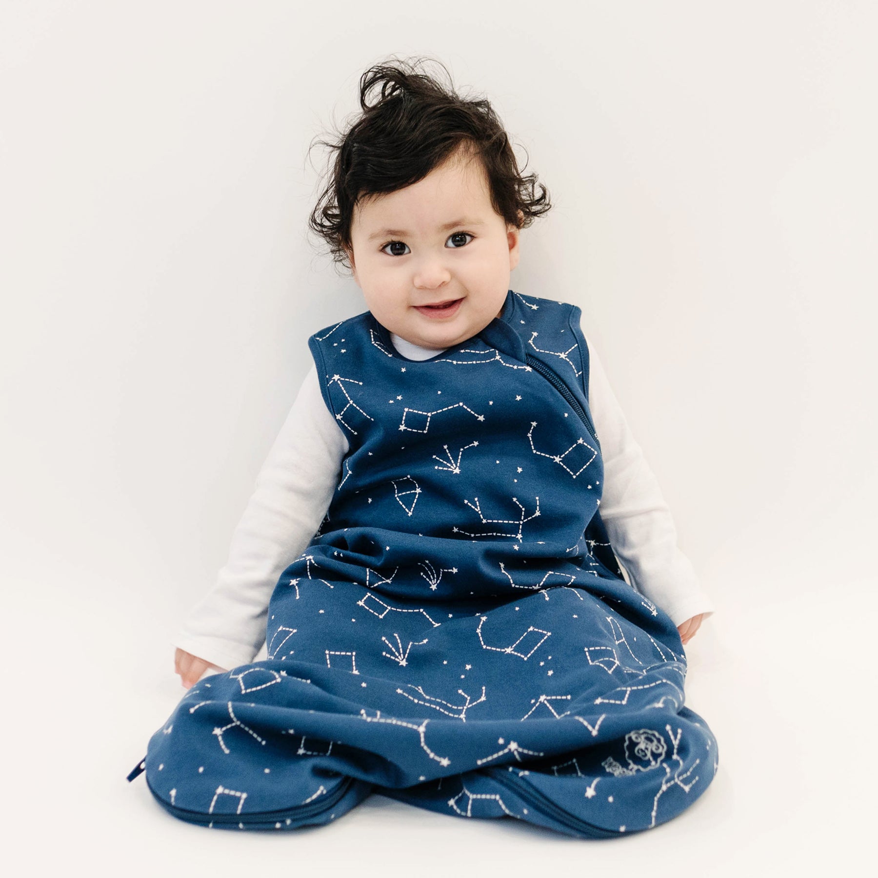 4 Season Baby Sleeping Bag - Soft Merino Wool & Organic Cotton Blend for Newborns & Toddlers - Night Sky Design - Perfect for Nursery, Travel & Outdoor Adventures