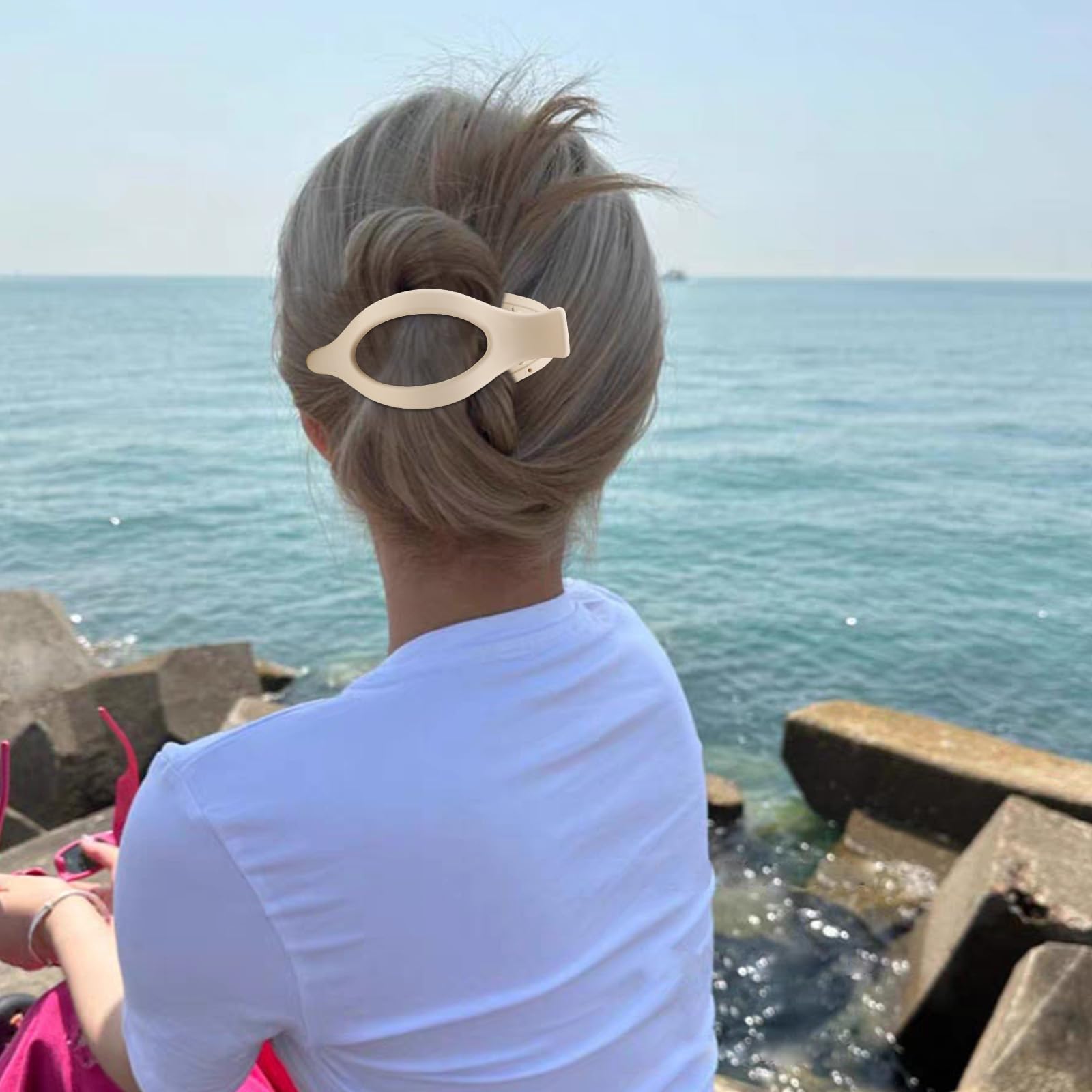 4Pcs Large Matte Hair Claw Clips - Neutral Hair Accessories for Women, Perfect for Ponytails, Buns & Everyday Styling