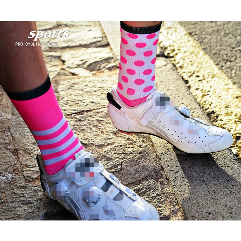 Cycling Socks for Men & Women - Breathable Bike Riding Socks for XC, MTB, BMX - Athletic Ankle Socks in Black, Pink, Blue, Green, Orange - Perfect for Road Cycling, Mountain Biking & Indoor Training